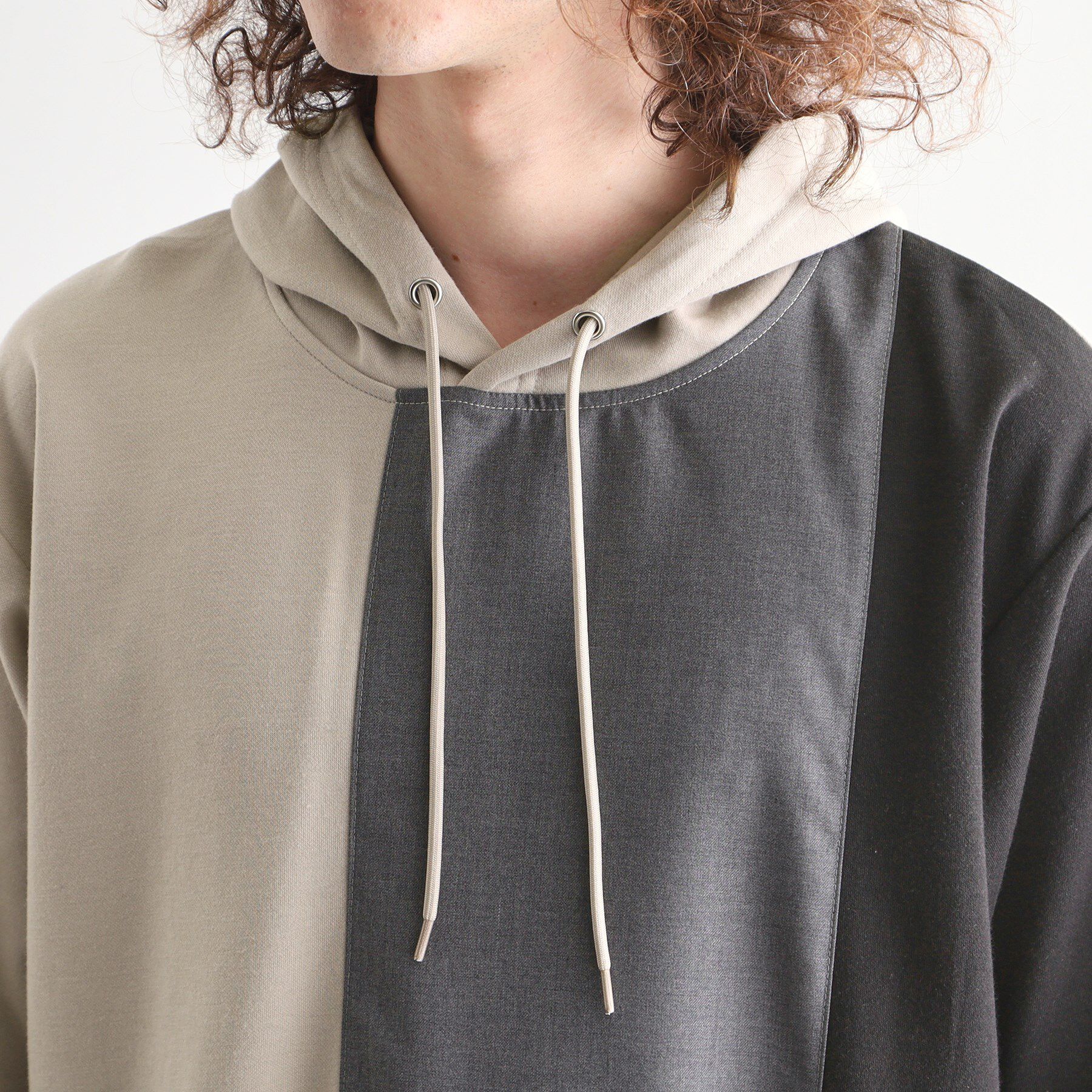 tk.TAKEO KIKUCHI「5分袖キリカエポンチフーディ」|パーカー|