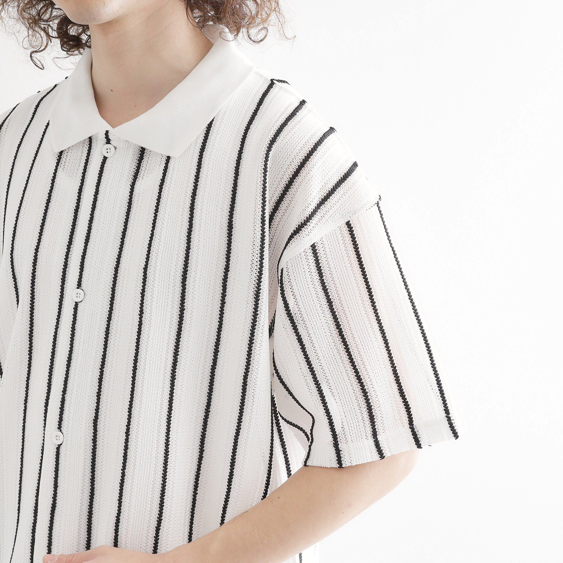 tk.TAKEO KIKUCHI「【セットアイテム】透かし編みオープンシャツ」|シャツ・ブラウス|