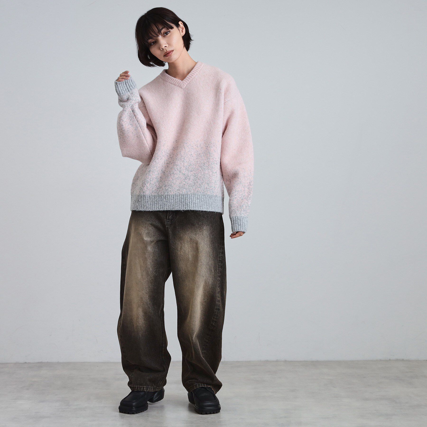 tk.TAKEO KIKUCHI「ミスティーシャギーVネックニット」|ニット・セーター|