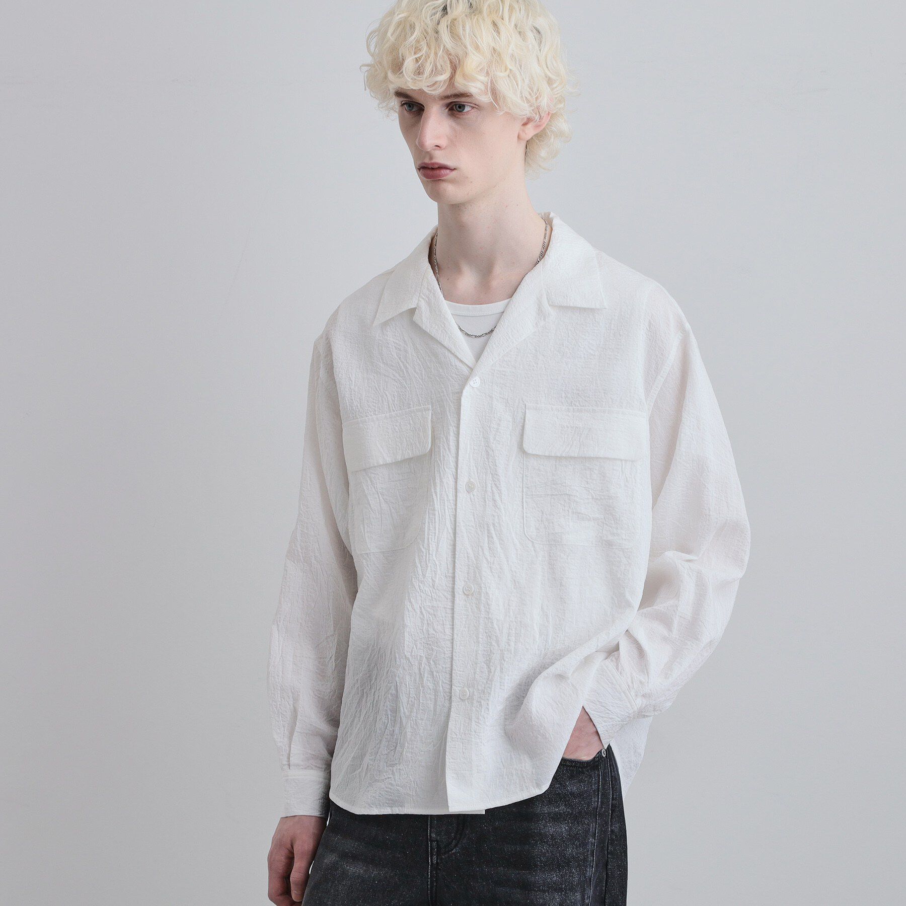 tk.TAKEO KIKUCHI「シアーストライプシャツ」|シャツ・ブラウス|ホワイト(001)