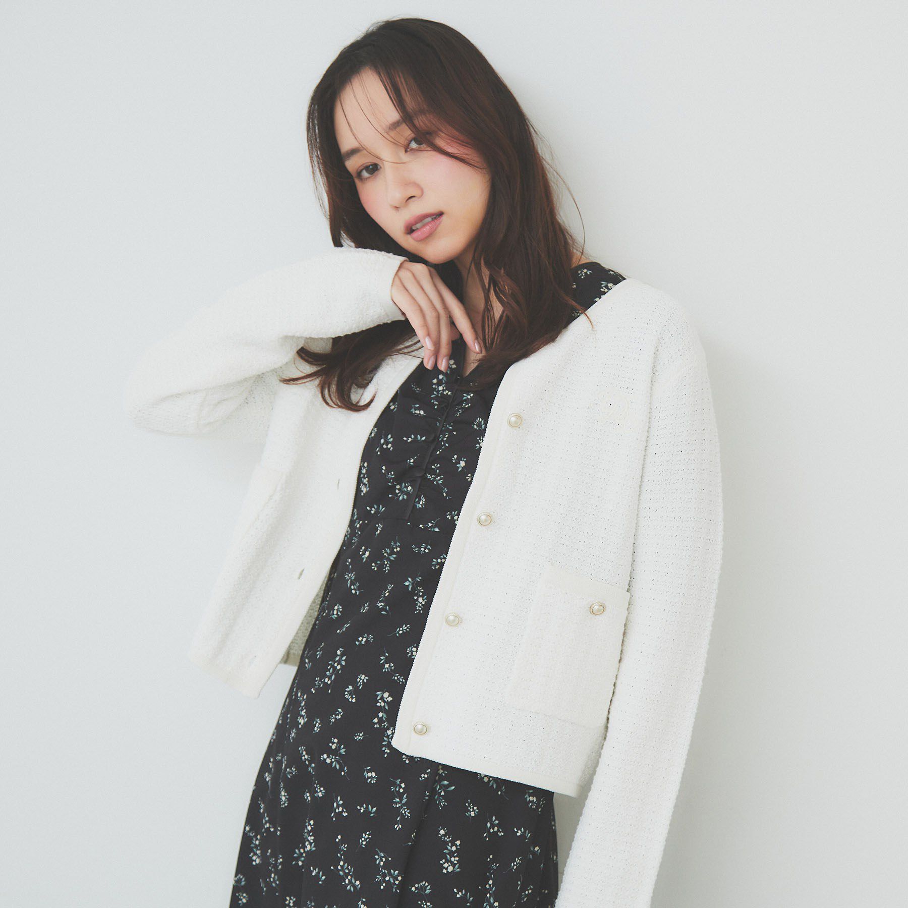 index「コットンカノコカーディガン【洗濯機洗い可】」|カーディガン|オフホワイト(003