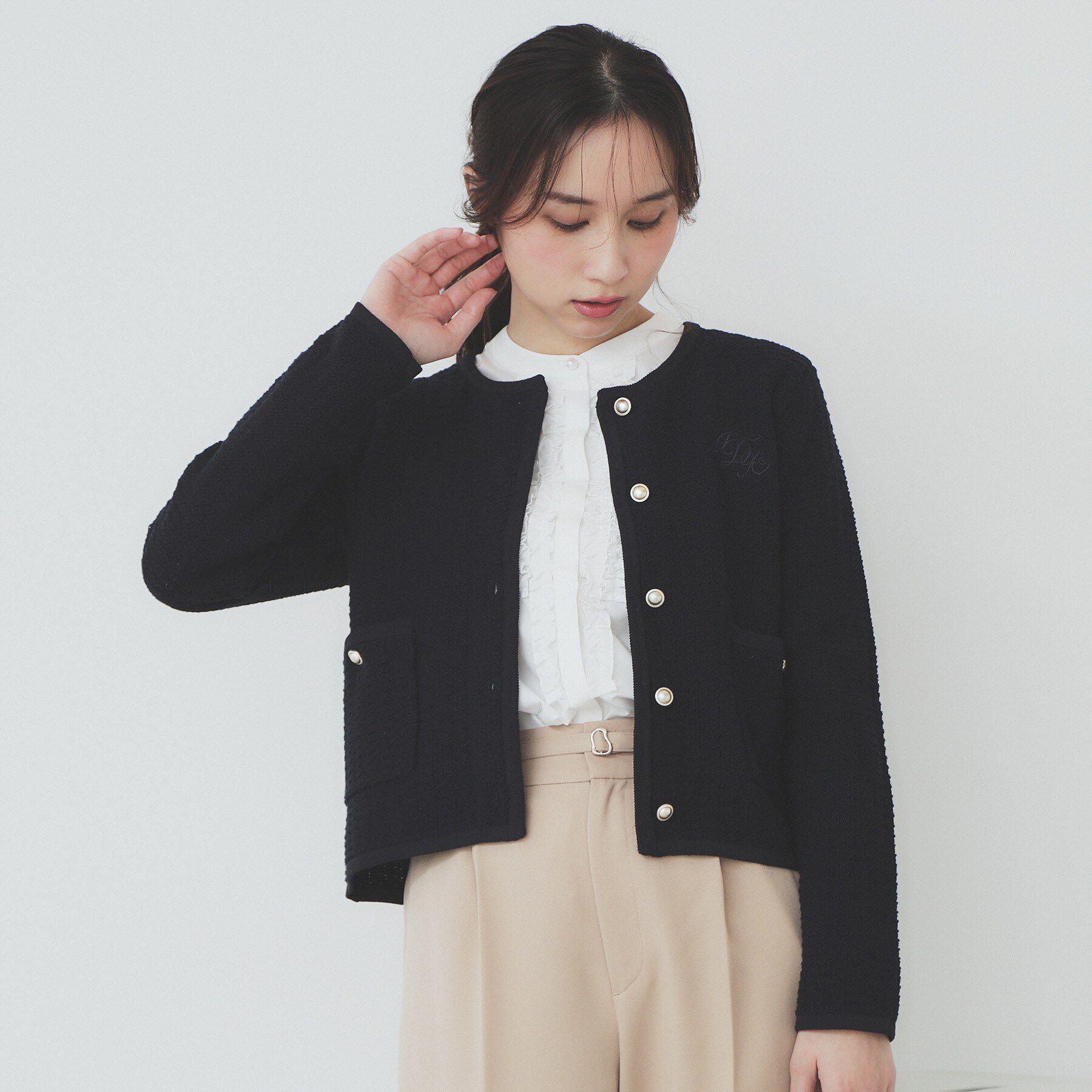 index「コットンカノコカーディガン【洗濯機洗い可】」|カーディガン|