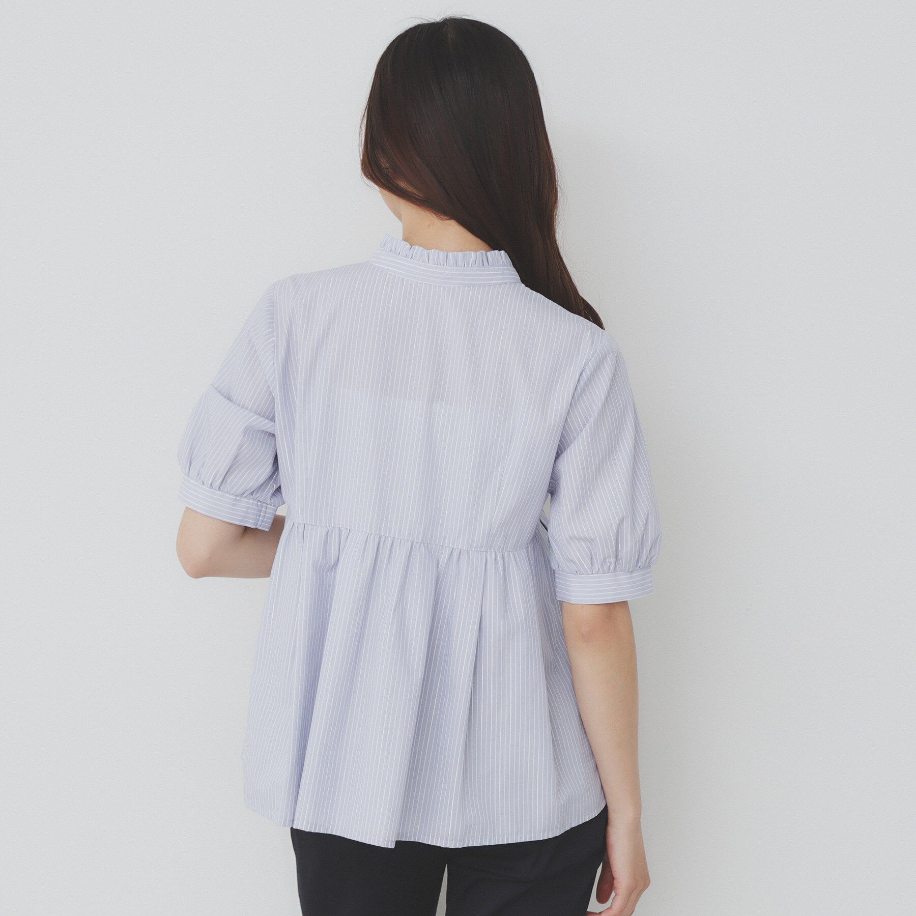 index「《5色展開》フリルバンドカラーペプラムブラウス【洗濯機洗い可/イージーアイロン/防シワ】」|シャツ・ブラウス|