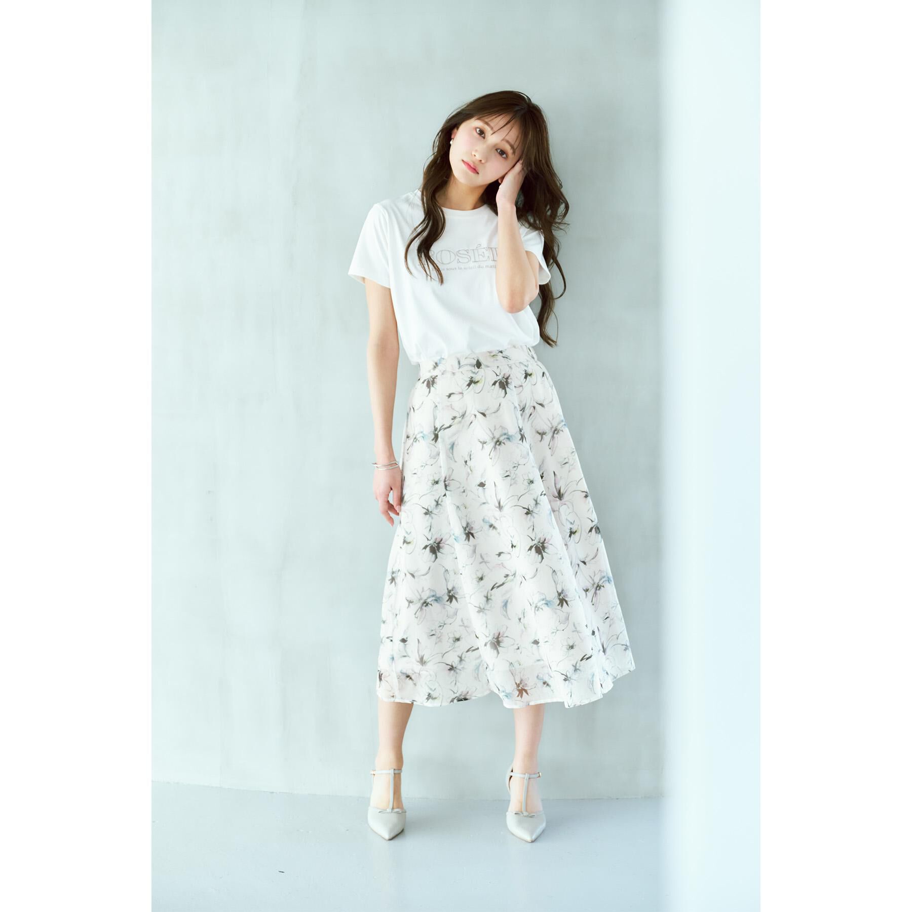 index「シアーフラワーフレアスカート【洗濯機洗い可】」|スカート|