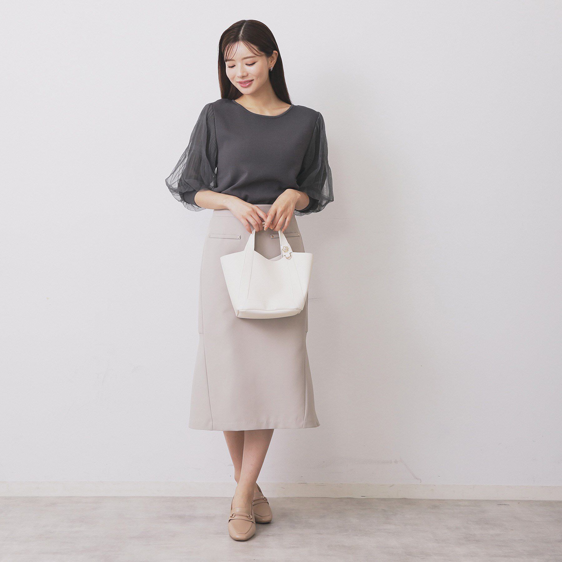 index「《5色展開》マジョリカプリーツスリーブニット【洗濯機洗い可】」|ニット・セーター|