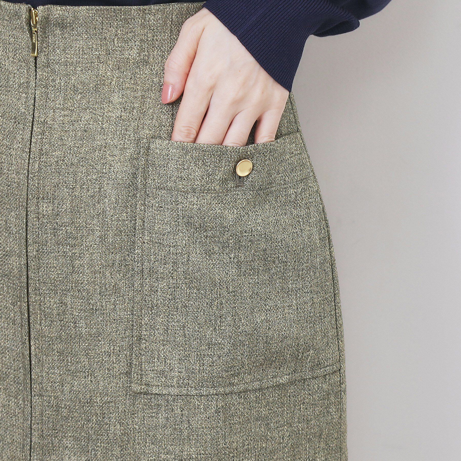 index「ツイード調フロントジップタイトスカート【洗濯機OK/防シワ】」|スカート|