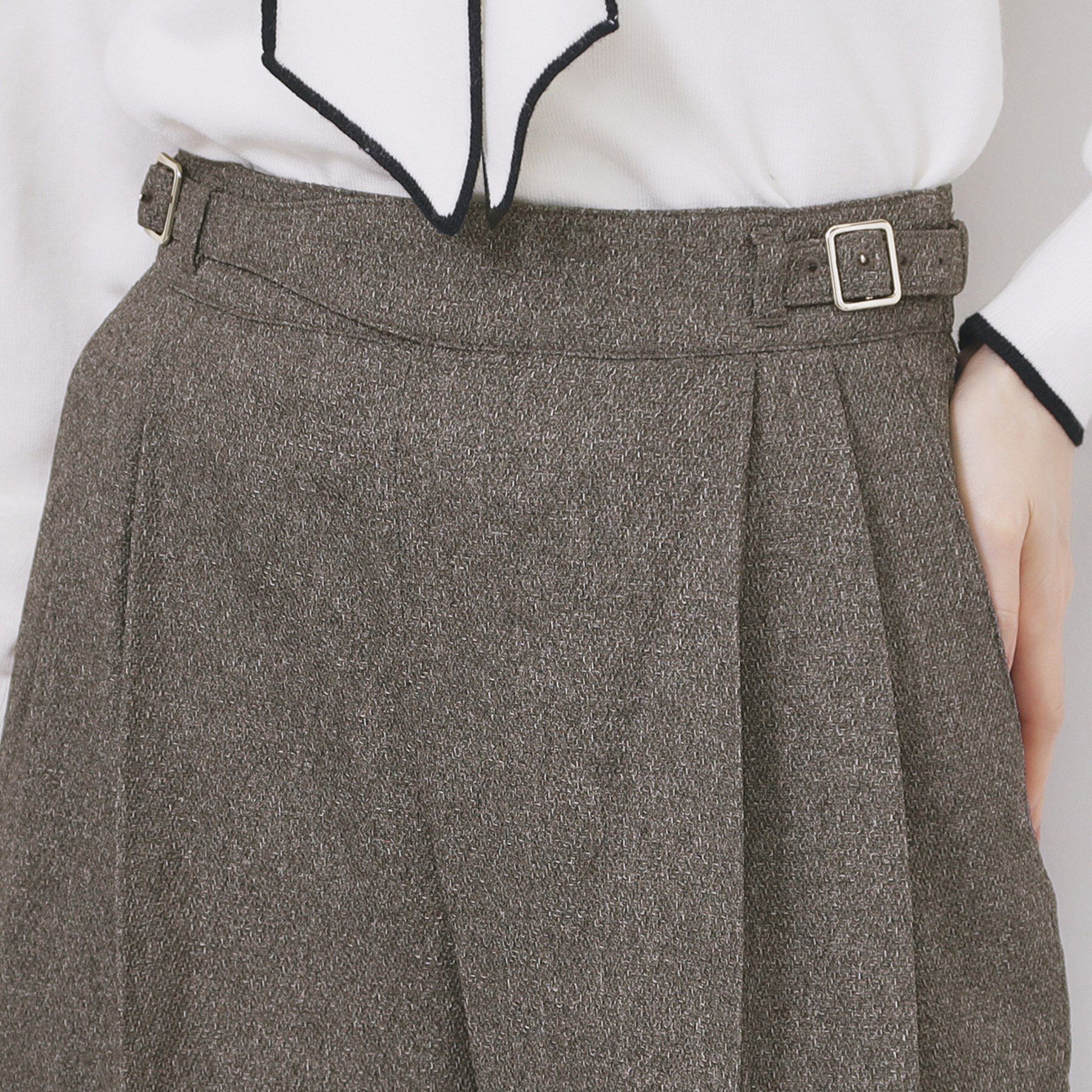 index「カルゼツイードストレッチワイドパンツ【洗濯機OK/防シワ/イージーアイロン/抗ピル】」|その他|