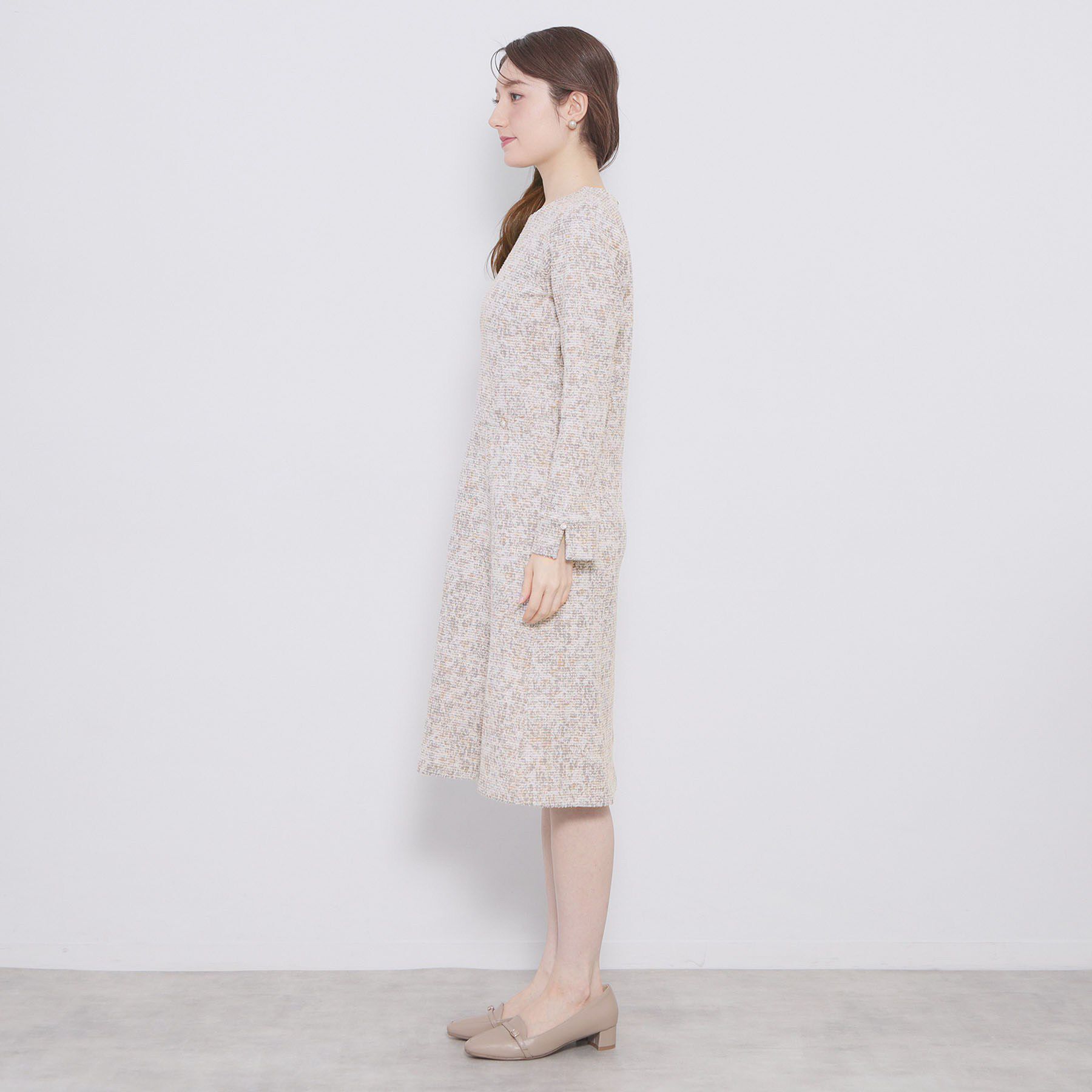 index「ミックスツィードフレアワンピース【洗える/イージーアイロン/ストレッチ】《S～3L》」|ワンピース|