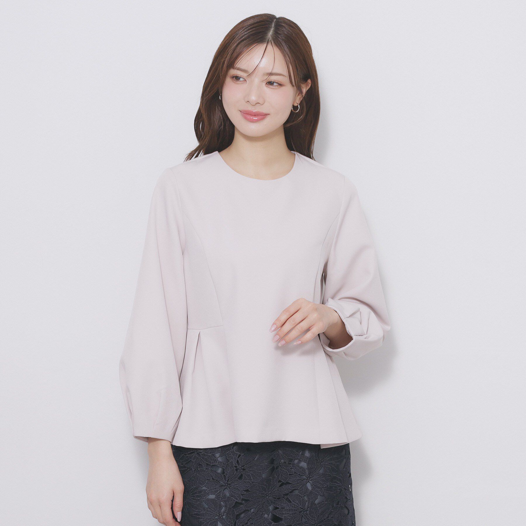 index「レース衿ペプラムブラウス【洗濯機OK/ストレッチ】」|シャツ・ブラウス|