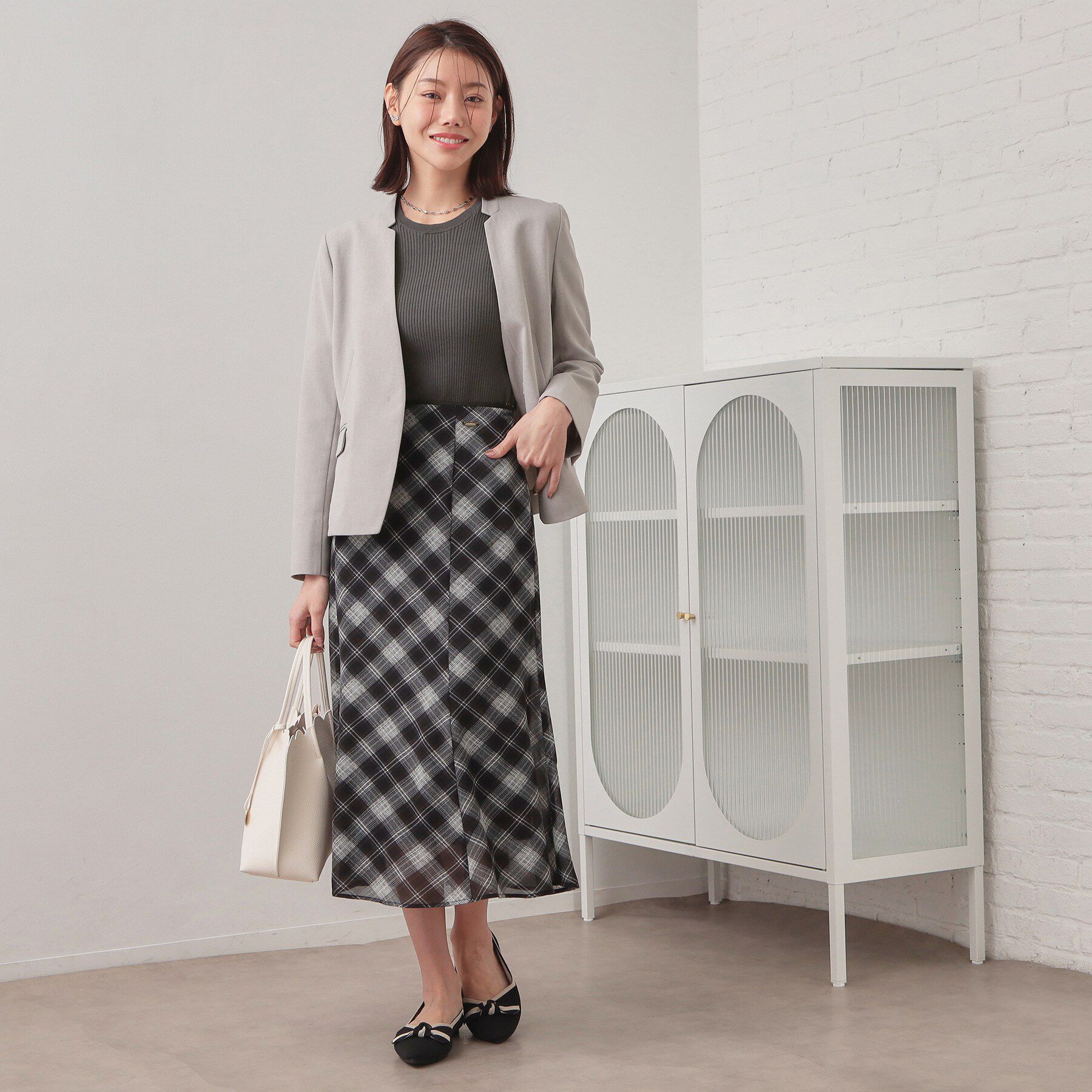 index「リブシアーフレアスリーブニット/オーガニックコットン【洗える/UVケア】」|ニット・セーター|