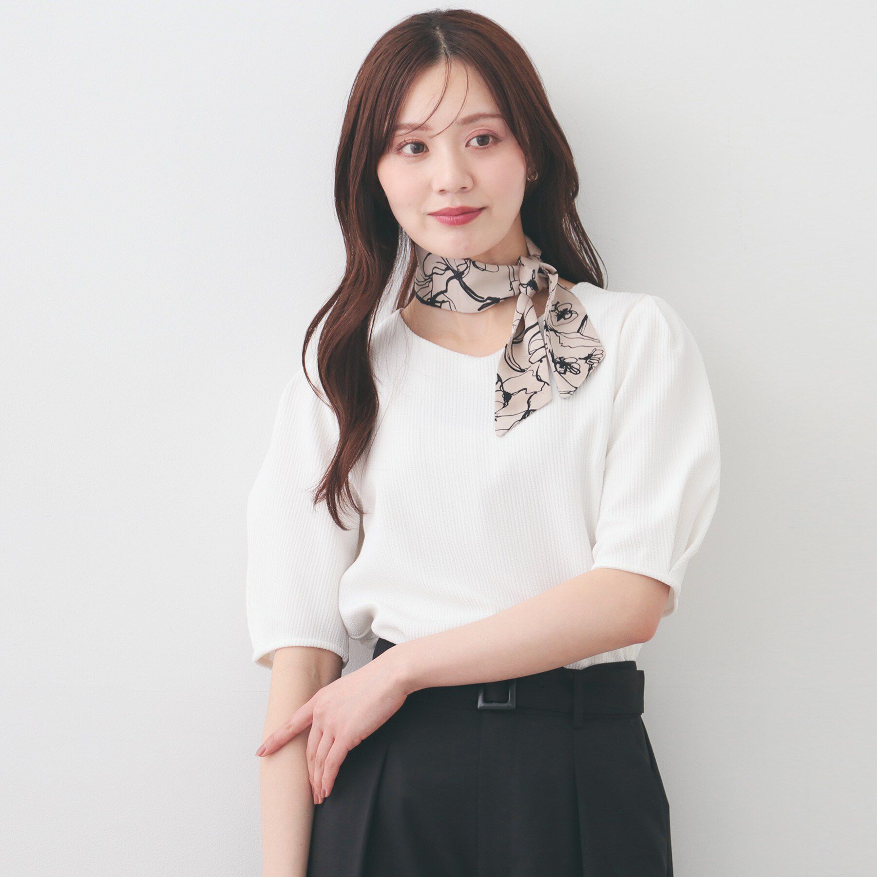 index「タックパフトップス【洗濯機OK/UVケア/接触冷感】」|Tシャツ・カットソー|オフホワイト(003