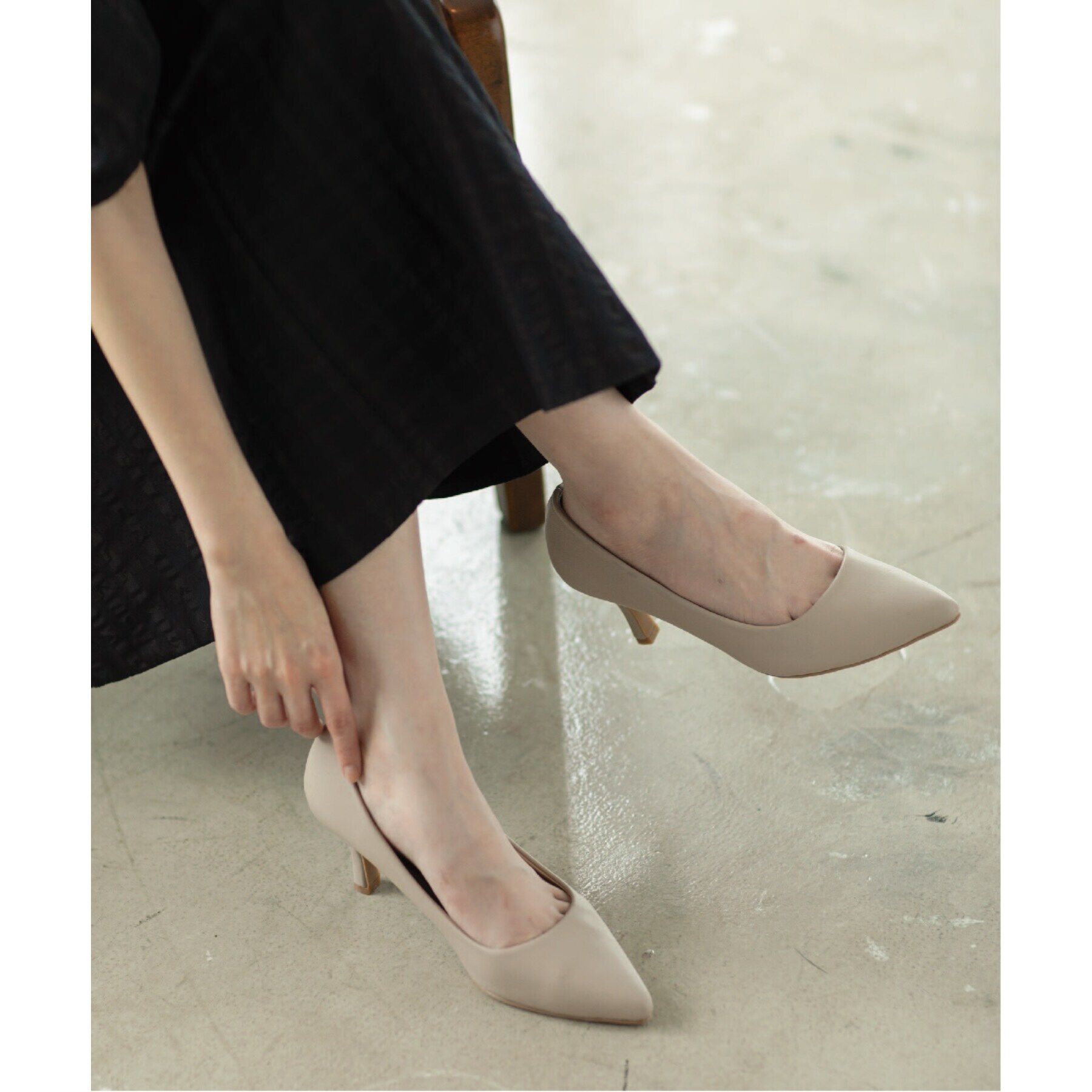 OPAQUE.CLIP「【抗菌防臭加工/7cmヒール】ベーシックパンプス/通勤・セレモニー対応」|パンプス|ベージュ(052)