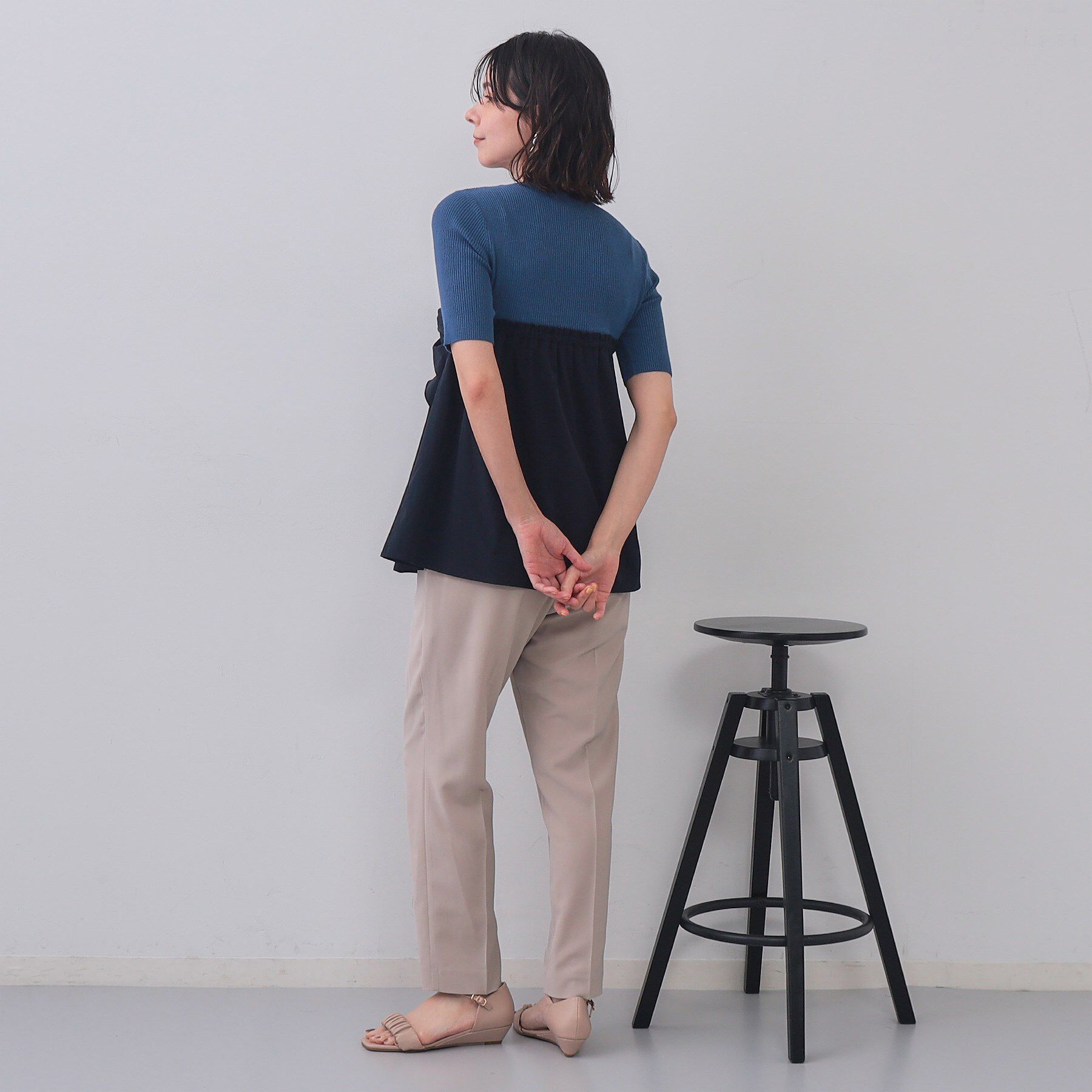 OPAQUE.CLIP「リボンビスチェドッキングニット【洗濯機洗い可】」|ニット・セーター|