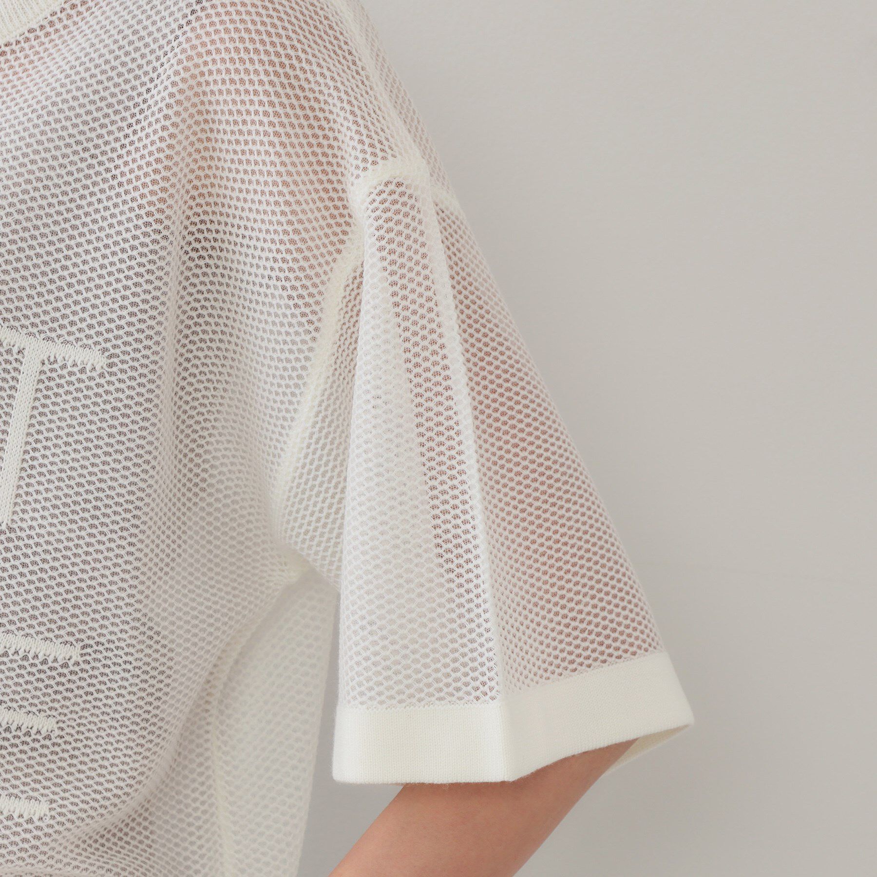 OPAQUE.CLIP「メッシュロゴニット【洗濯機洗い可】」|ニット・セーター|