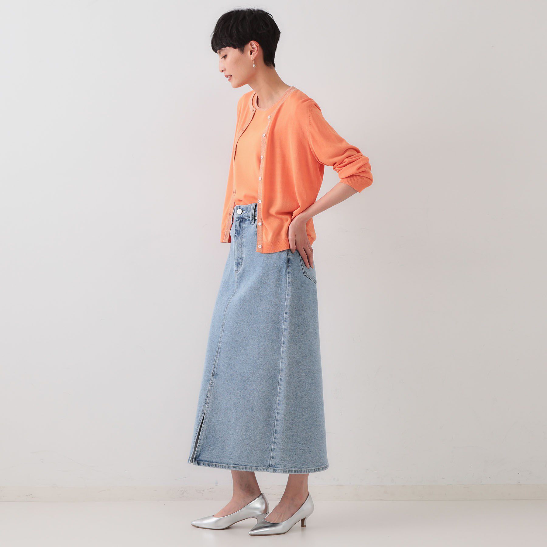 OPAQUE.CLIP「配色ラメニットカーディガン/アンサンブル対応【洗濯機洗い可/抗ピル】」|カーディガン|