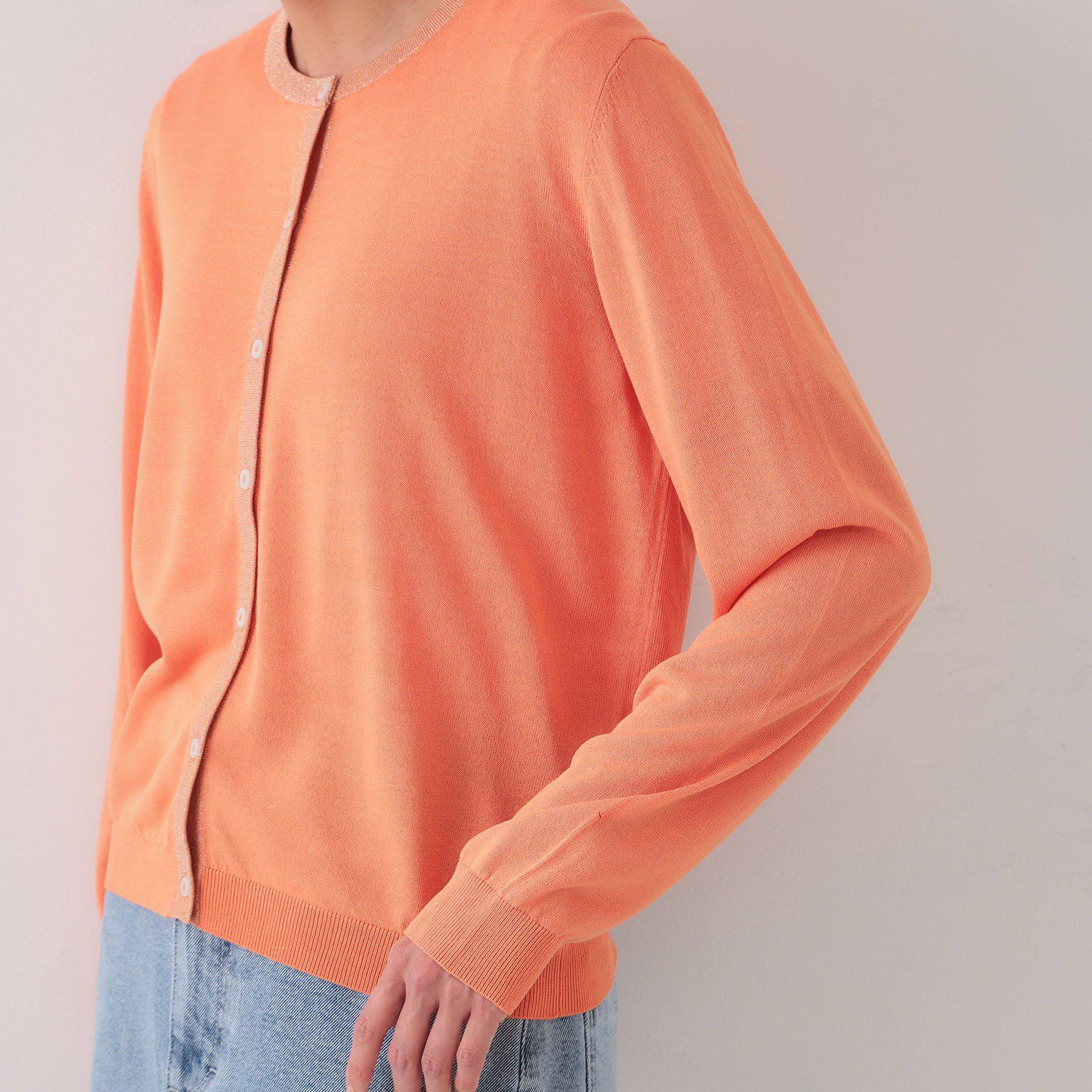 OPAQUE.CLIP「配色ラメニットカーディガン/アンサンブル対応【洗濯機洗い可/抗ピル】」|カーディガン|