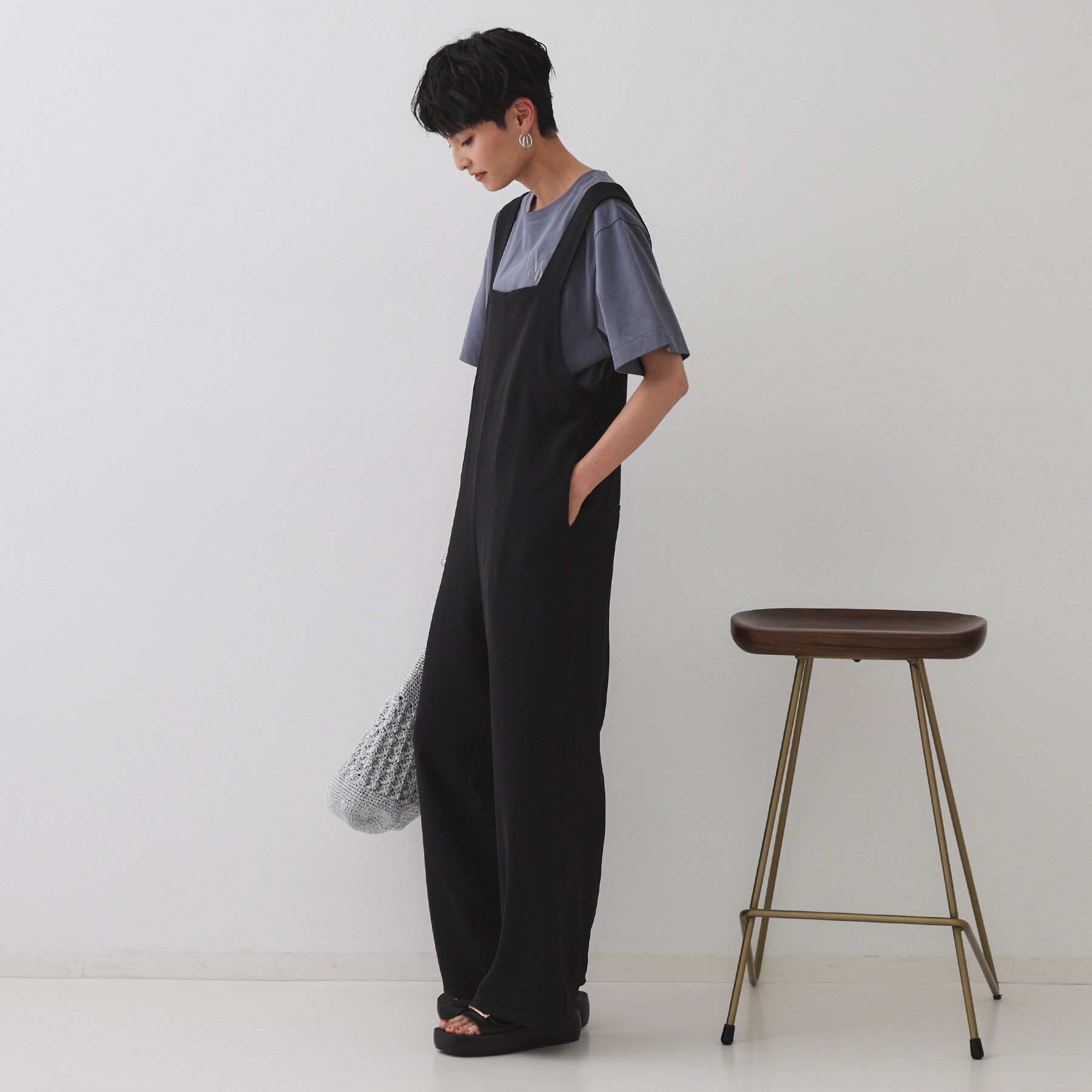 OPAQUE.CLIP「イージーサロペット【洗濯機洗い可】」|オールインワン|