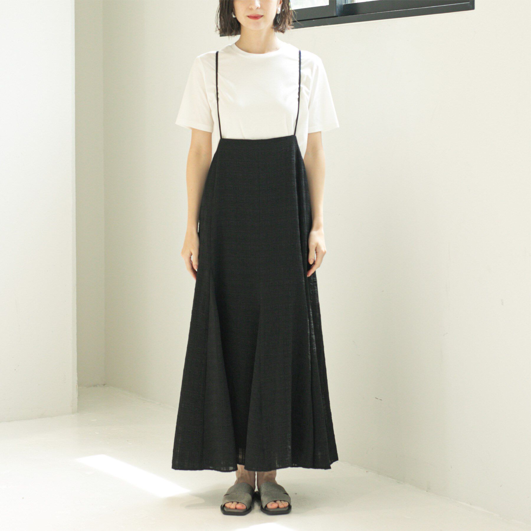 OPAQUE.CLIP「シアーチェックキャミワンピース【洗濯機洗い可】」|ワンピース|