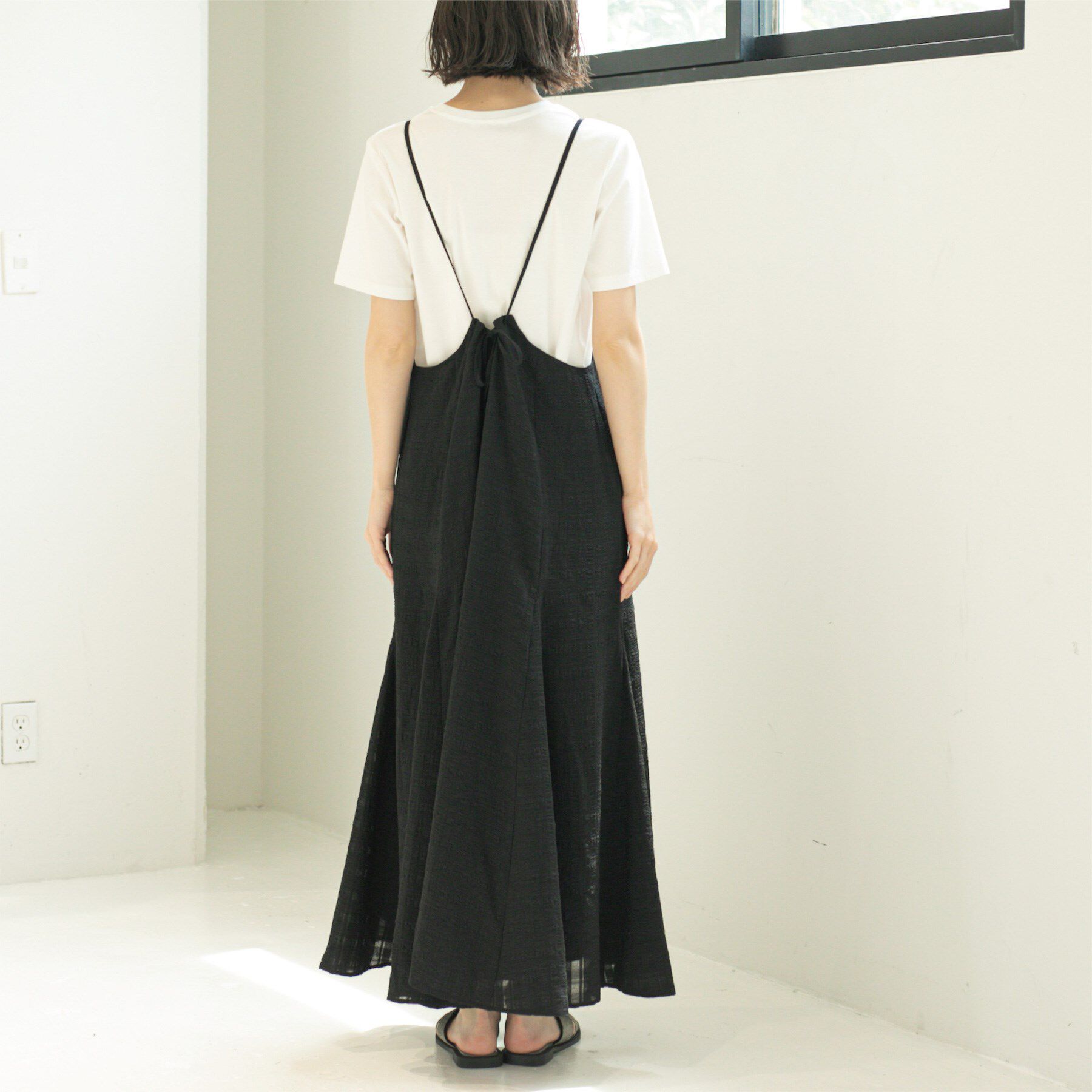 OPAQUE.CLIP「シアーチェックキャミワンピース【洗濯機洗い可】」|ワンピース|