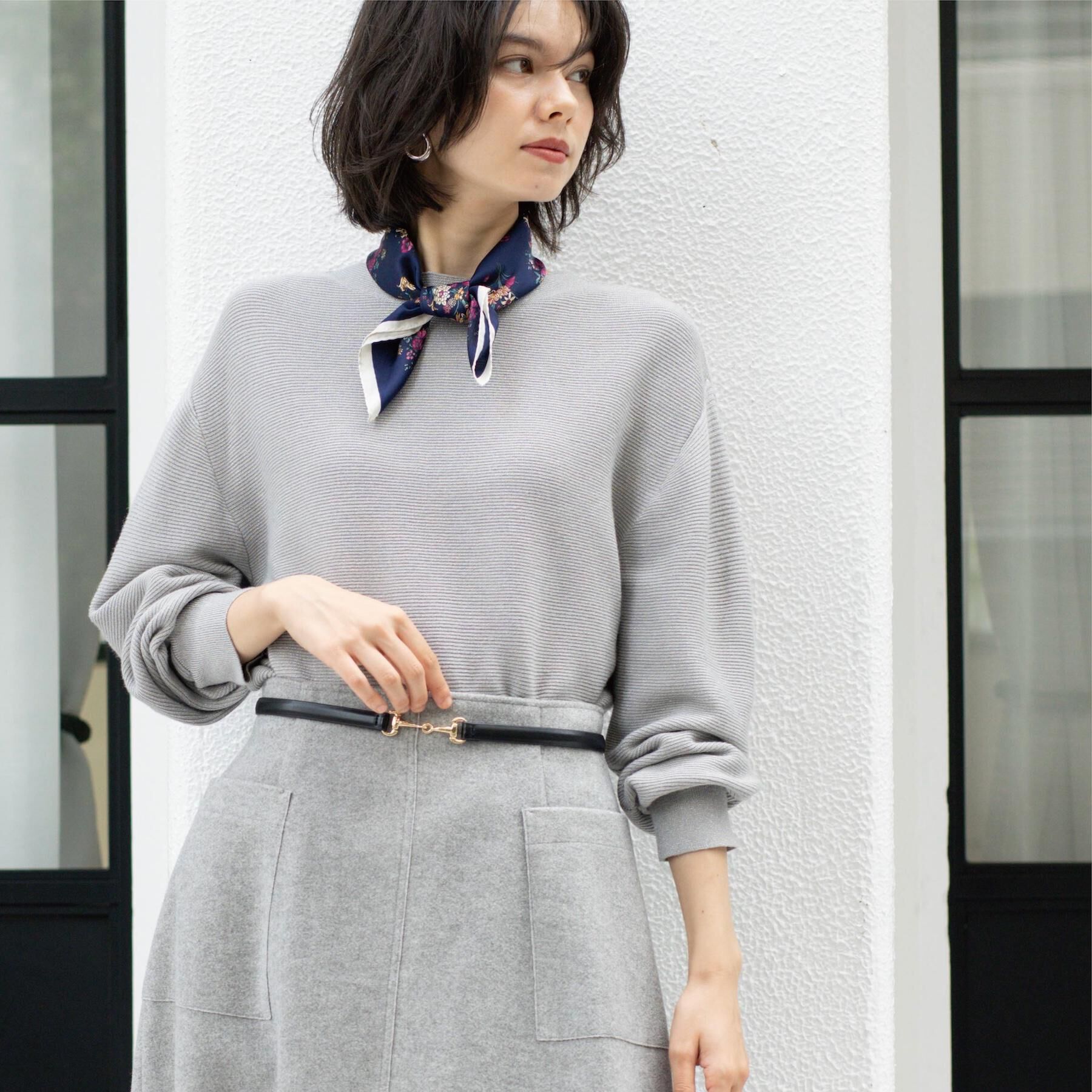 OPAQUE.CLIP「ラメガーターボートネックニット【洗濯機OK】」|ニット・セーター|