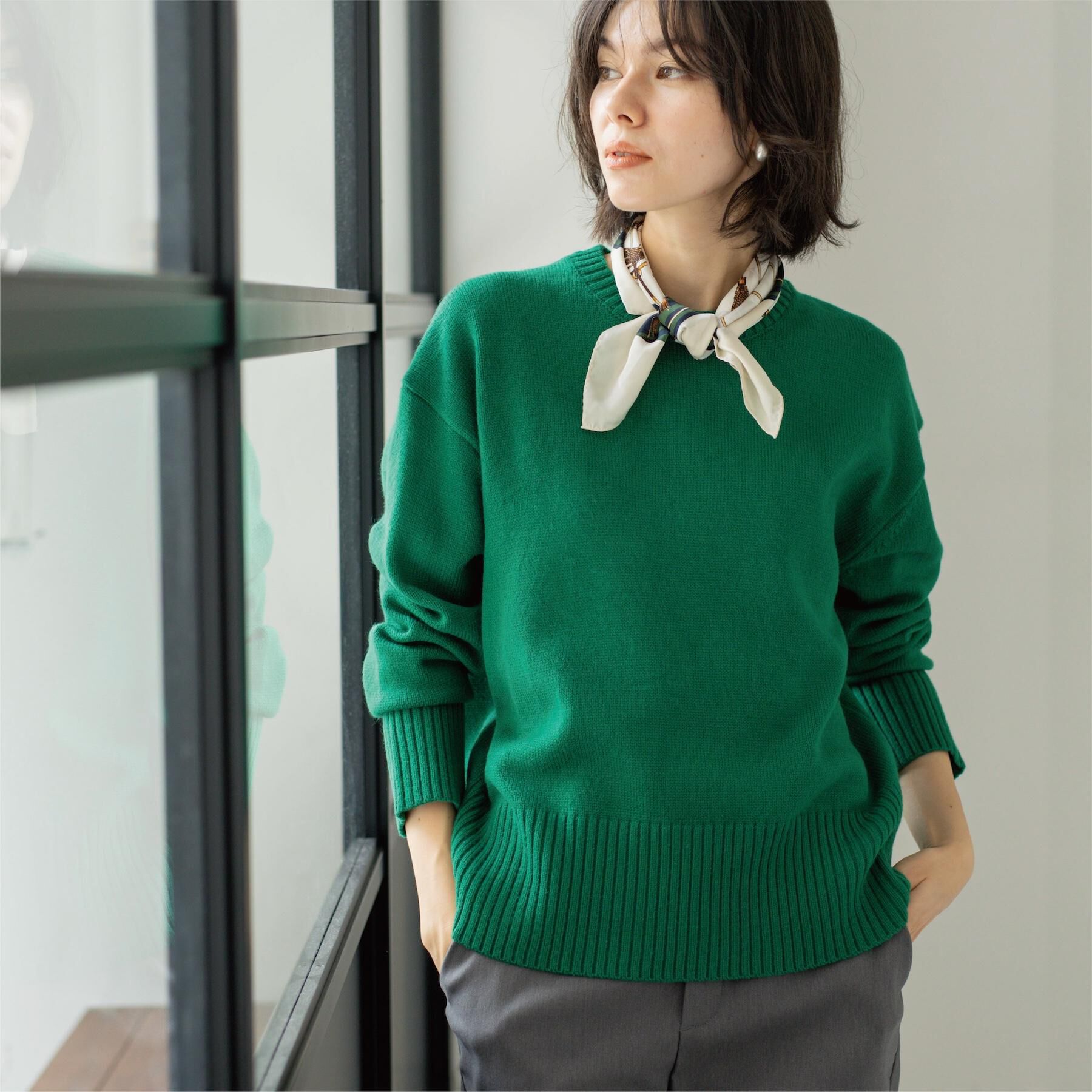 OPAQUE.CLIP「バックボタンリラクシーニット【洗濯機OK】」|ニット・セーター|