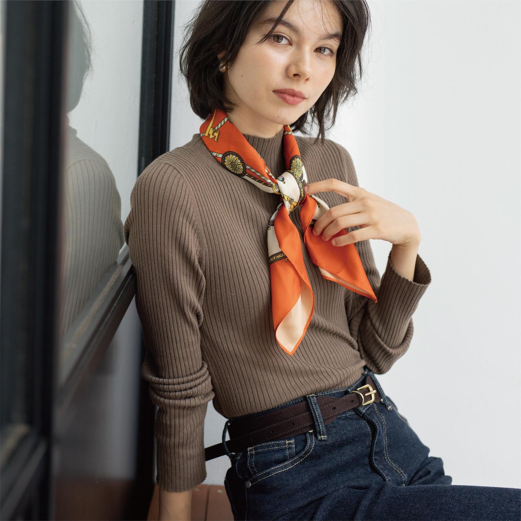 OPAQUE.CLIP「ハイネックリブニット【洗濯機OK】」|ニット・セーター|