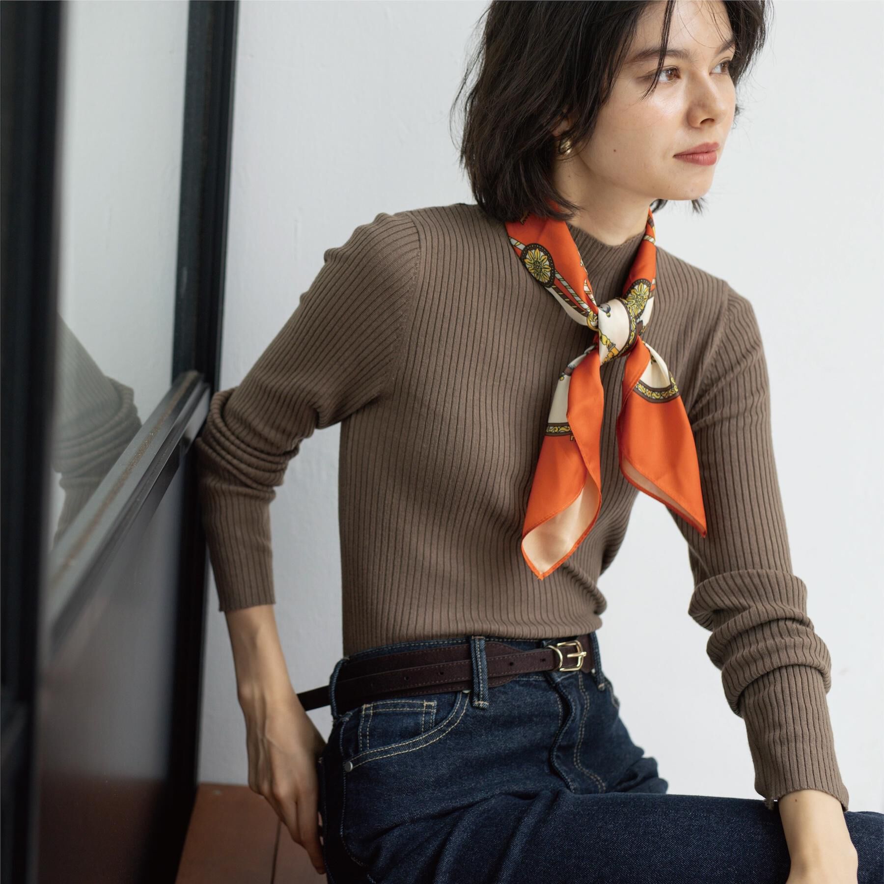 OPAQUE.CLIP「ハイネックリブニット【洗濯機OK】」|ニット・セーター|