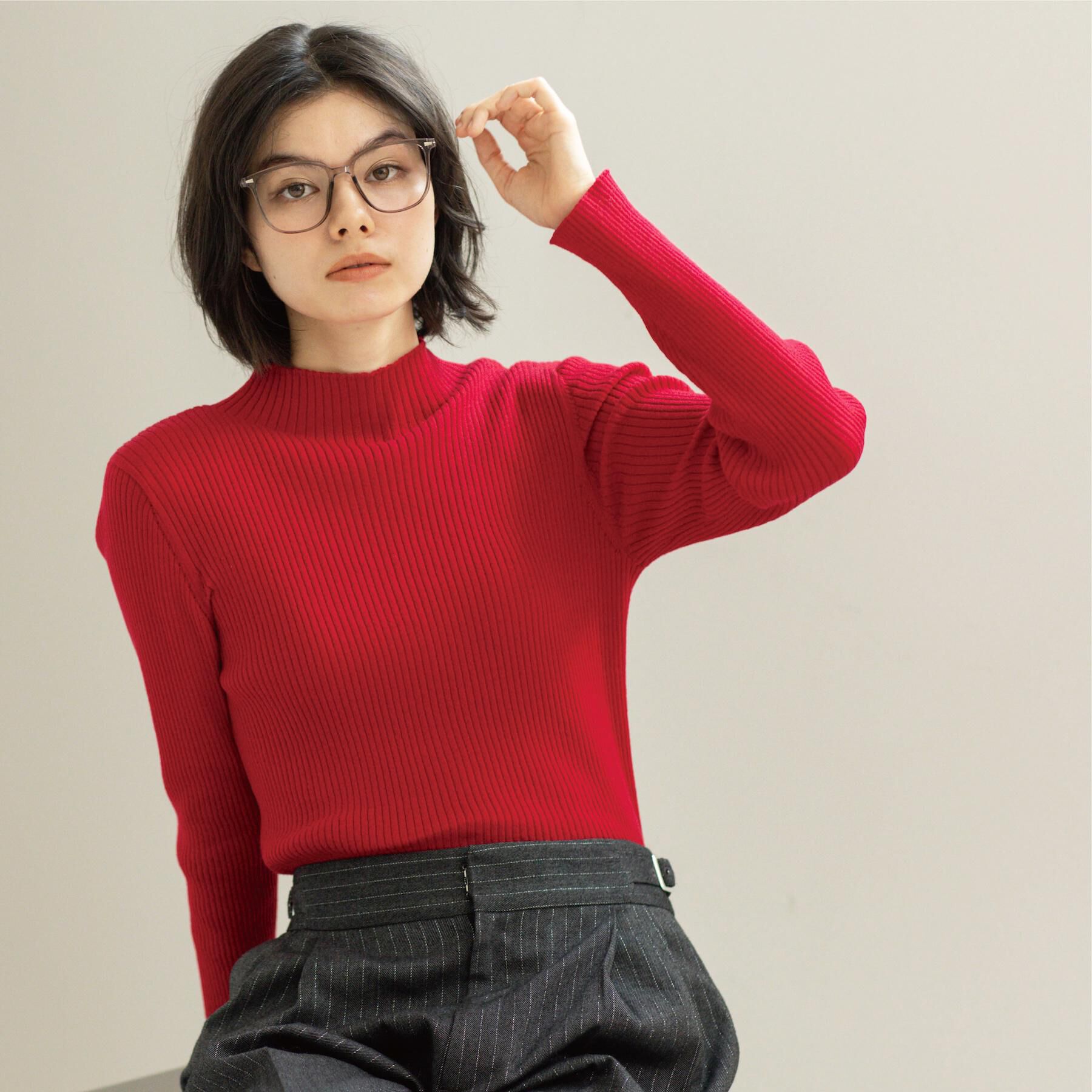 OPAQUE.CLIP「ハイネックリブニット【洗濯機OK】」|ニット・セーター|