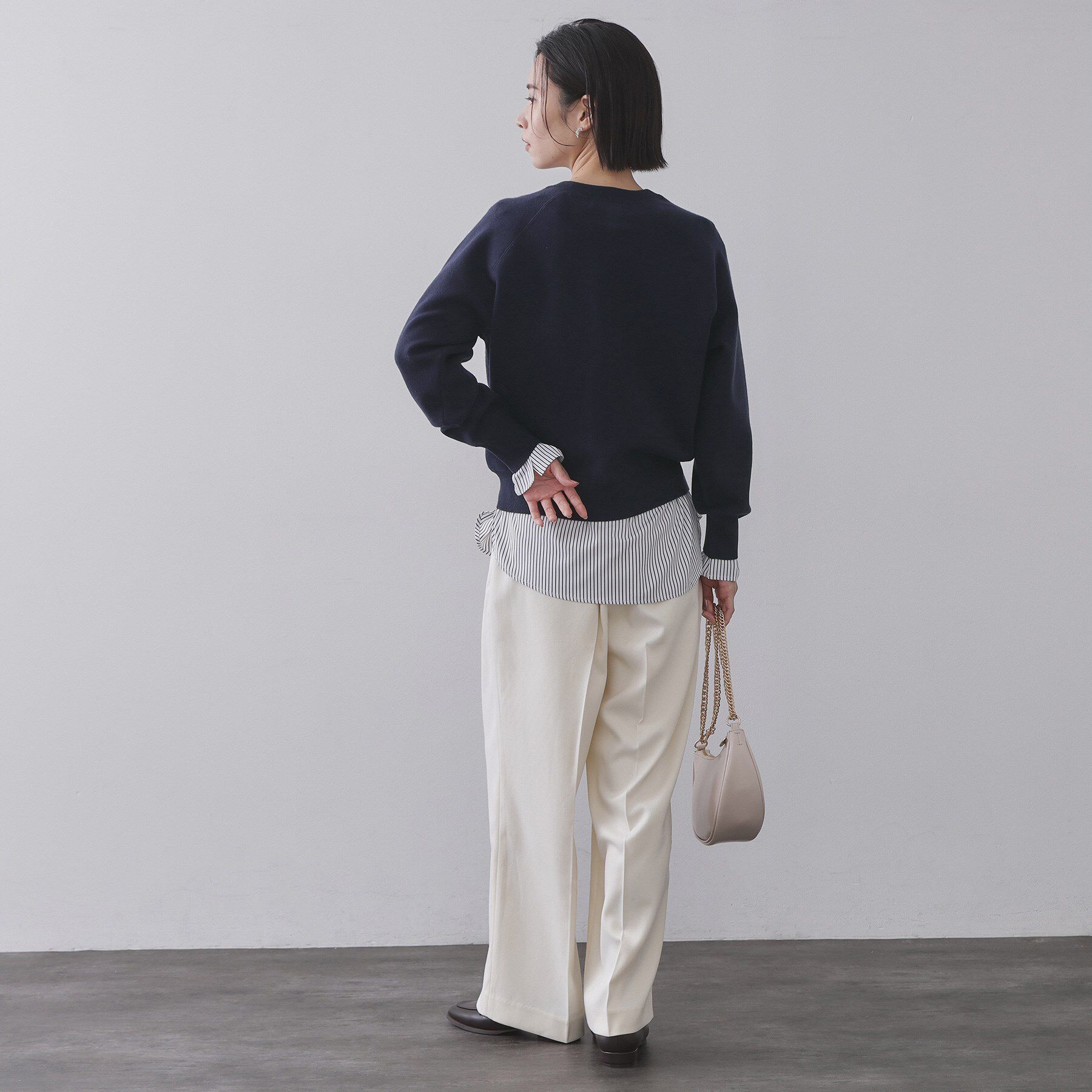 OPAQUE.CLIP「スウェットライクニット【洗濯機OK】」|ニット・セーター|