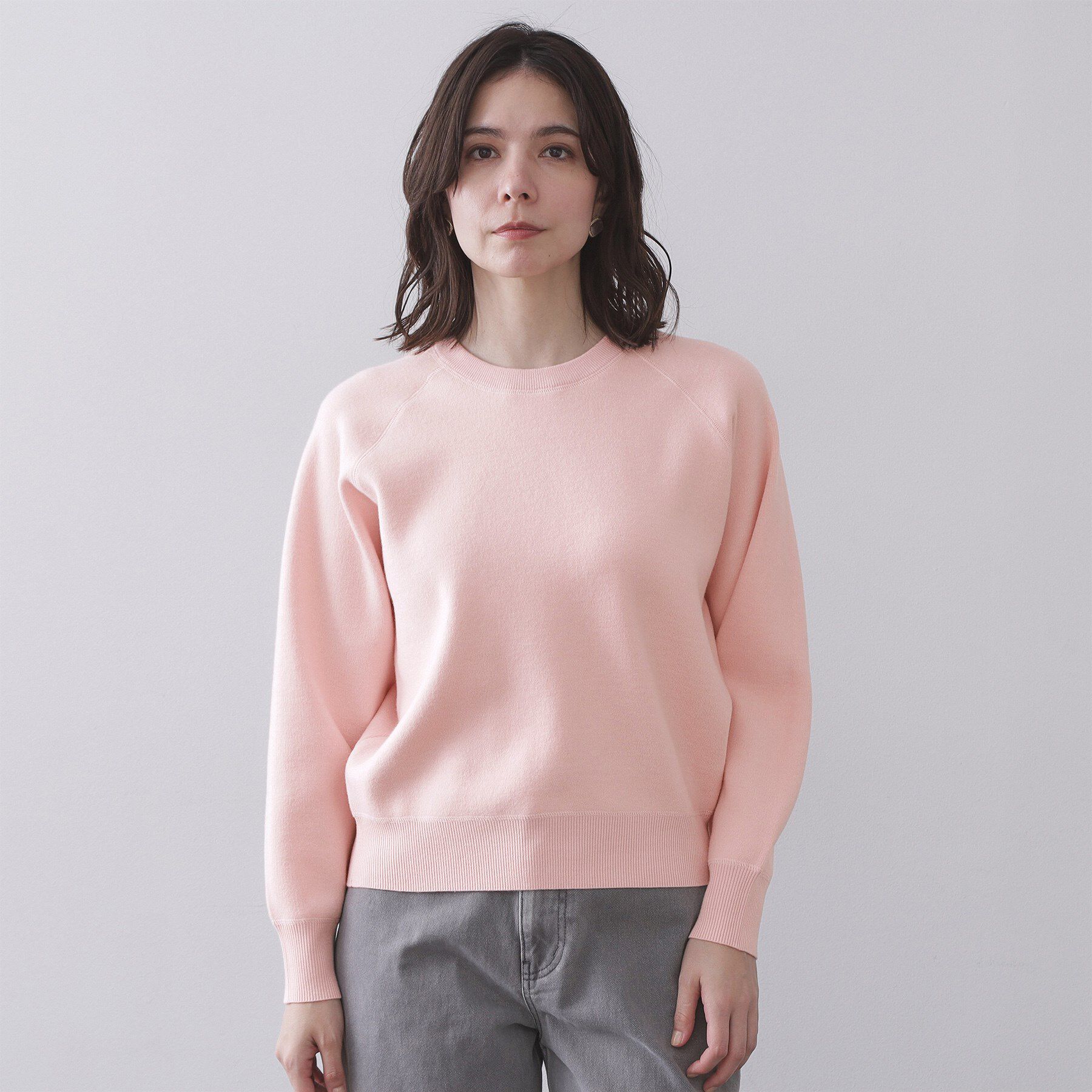 OPAQUE.CLIP「スウェットライクニット【洗濯機OK】」|ニット・セーター|