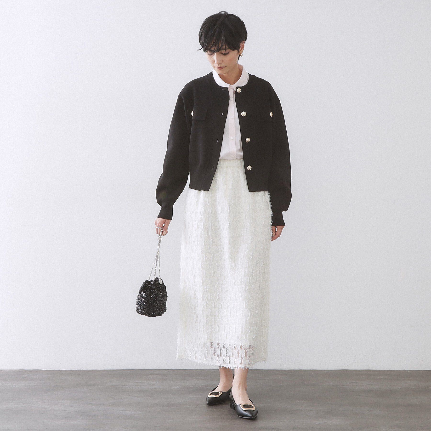 OPAQUE.CLIP「フラップポケット金ボタンニットカーディガン【洗濯機OK】」|カーディガン|