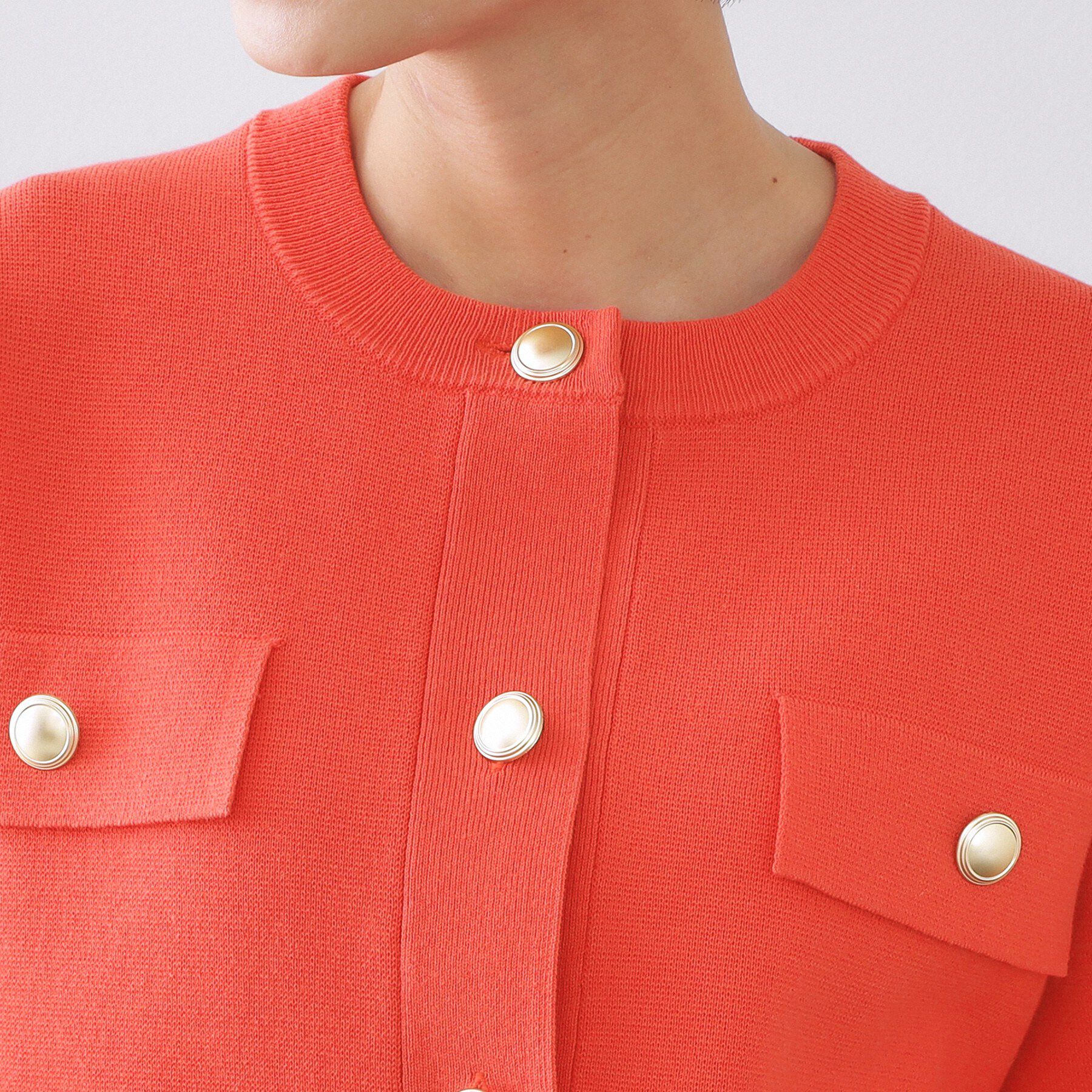 OPAQUE.CLIP「フラップポケット金ボタンニットカーディガン【洗濯機OK】」|カーディガン|