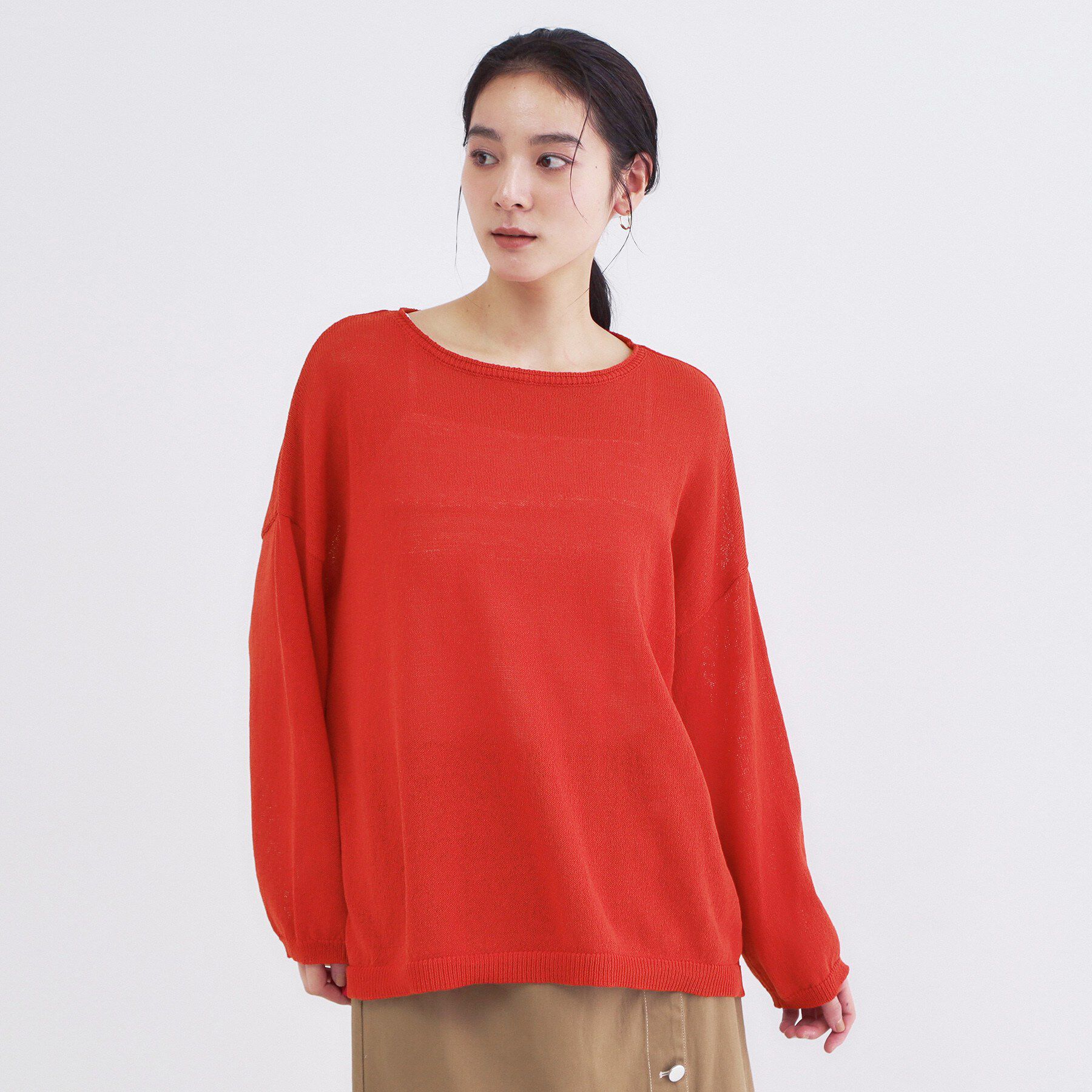 OPAQUE.CLIP「麻混リラクシーニット【洗濯機OK】」|ニット・セーター|