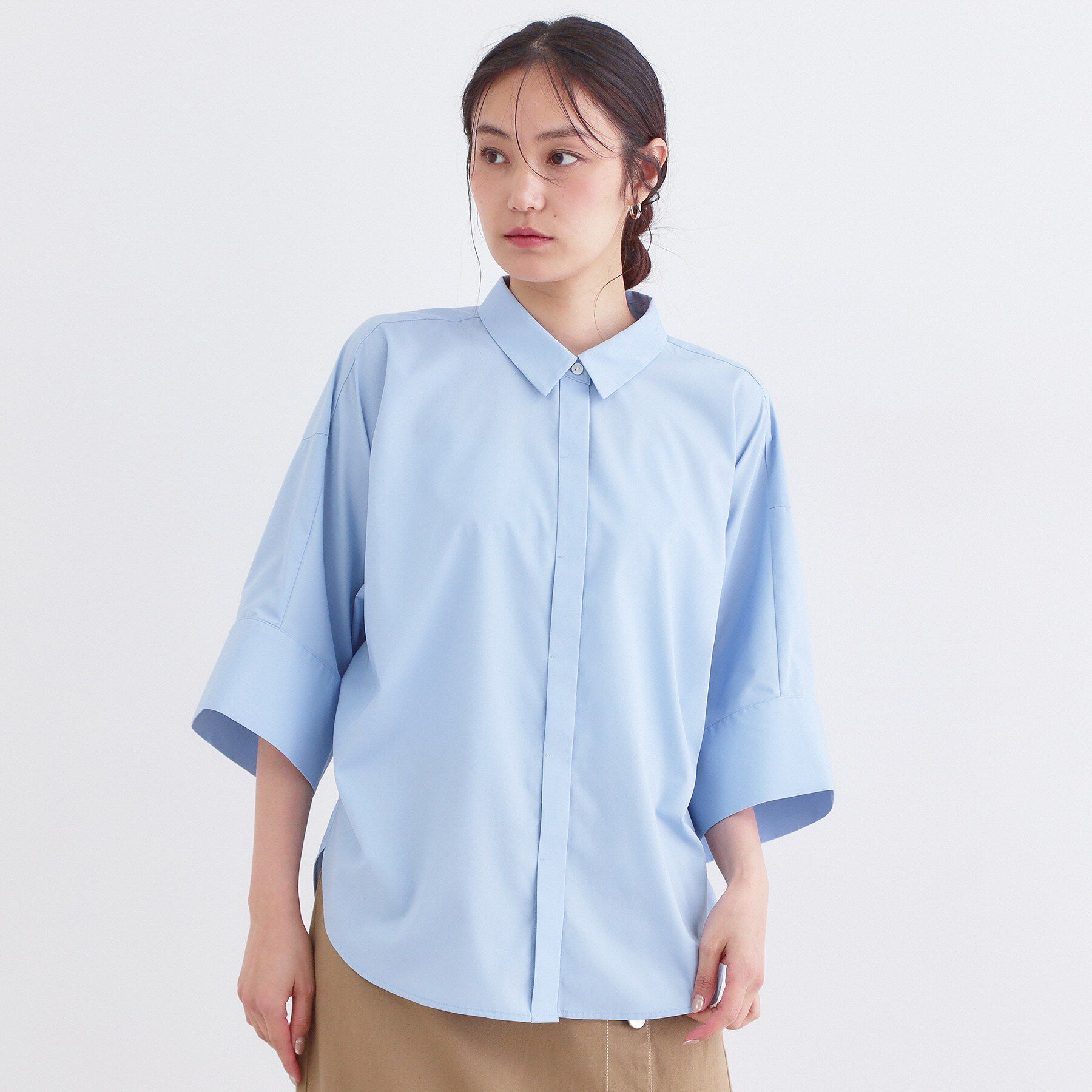 OPAQUE.CLIP「ハーフスリーブシャツ【洗濯機OK/防シワ加工】」|シャツ・ブラウス|