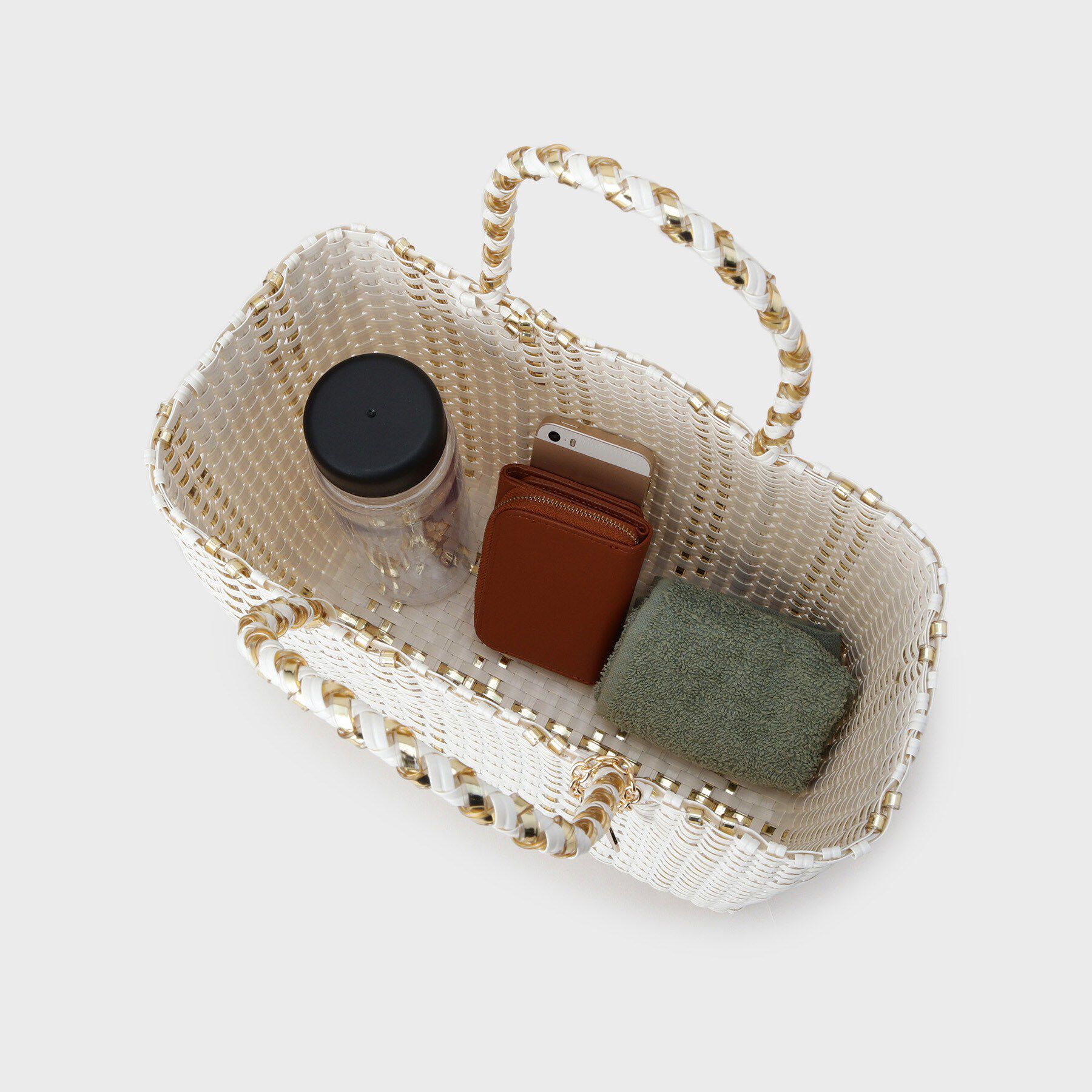 OPAQUE.CLIP「バイカラーミドルメルカドバッグ」|トートバッグ|