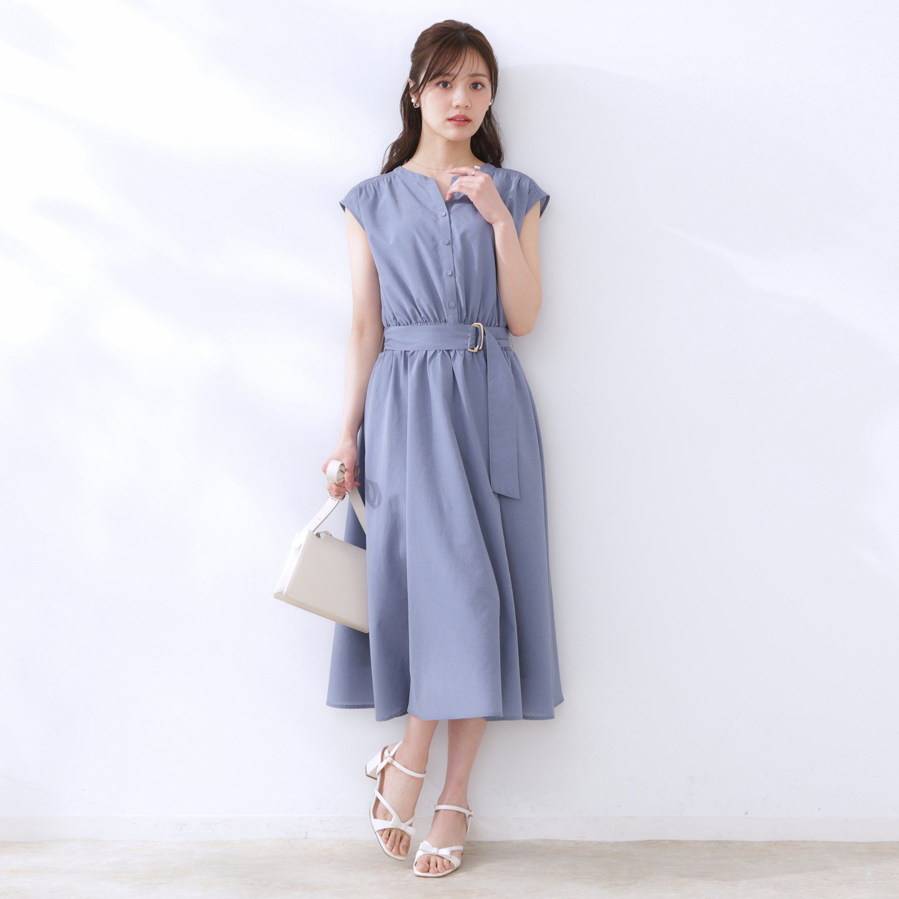 Couture broach「【ドライタッチ・しわになりにくい・通勤】麻調シャツワンピース」|ワンピース|