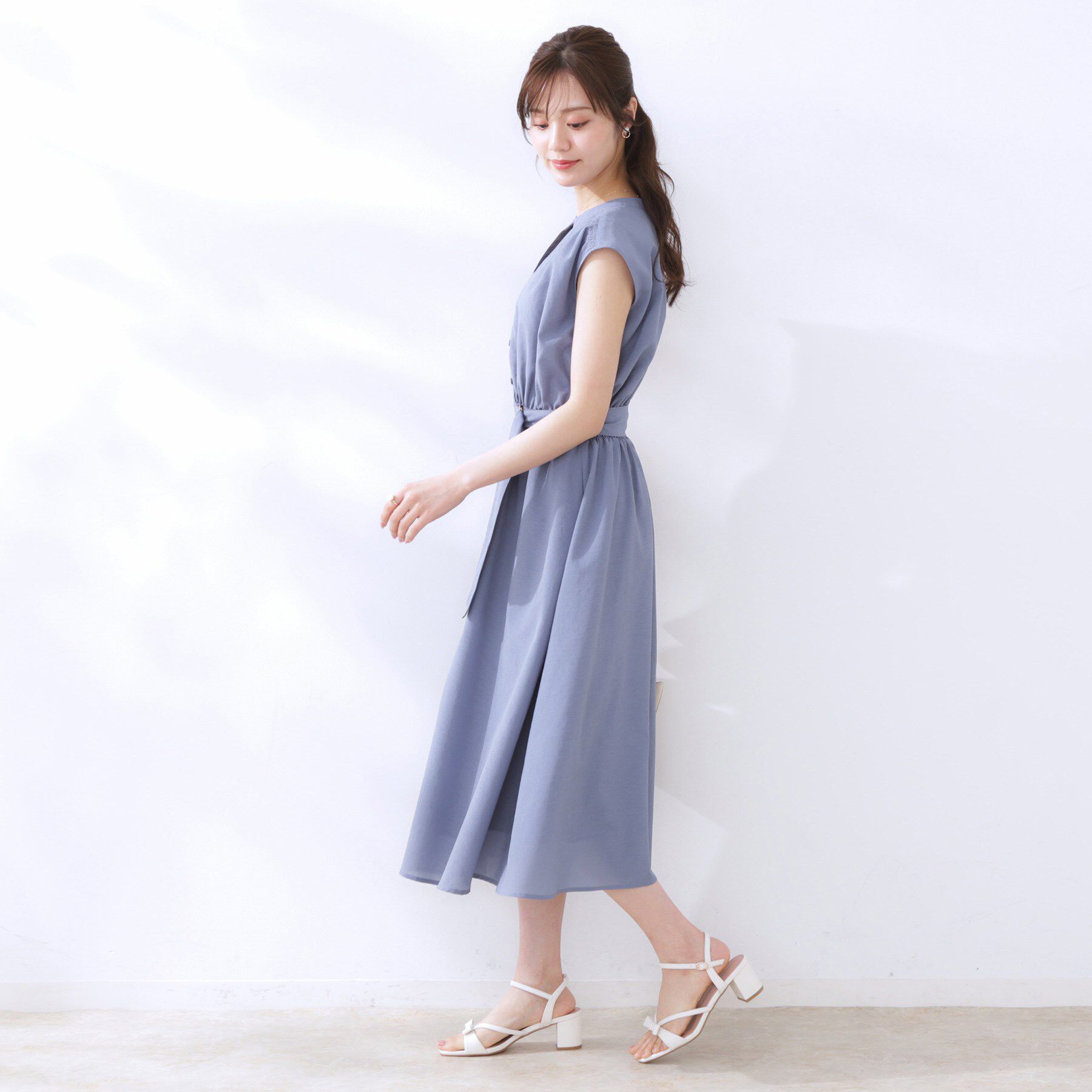 Couture broach「【ドライタッチ・しわになりにくい・通勤】麻調シャツワンピース」|ワンピース|