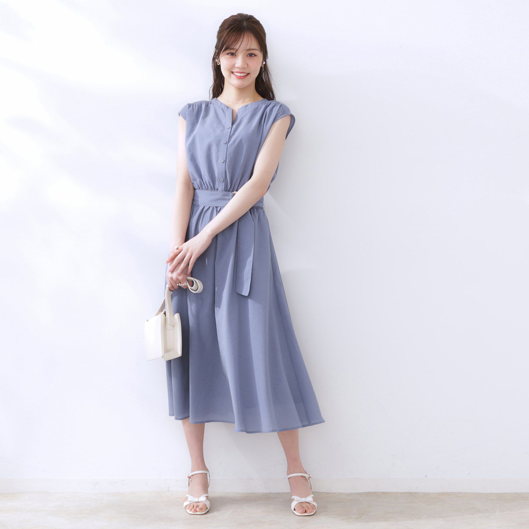 Couture broach「【ドライタッチ・しわになりにくい・通勤】麻調シャツワンピース」|ワンピース|