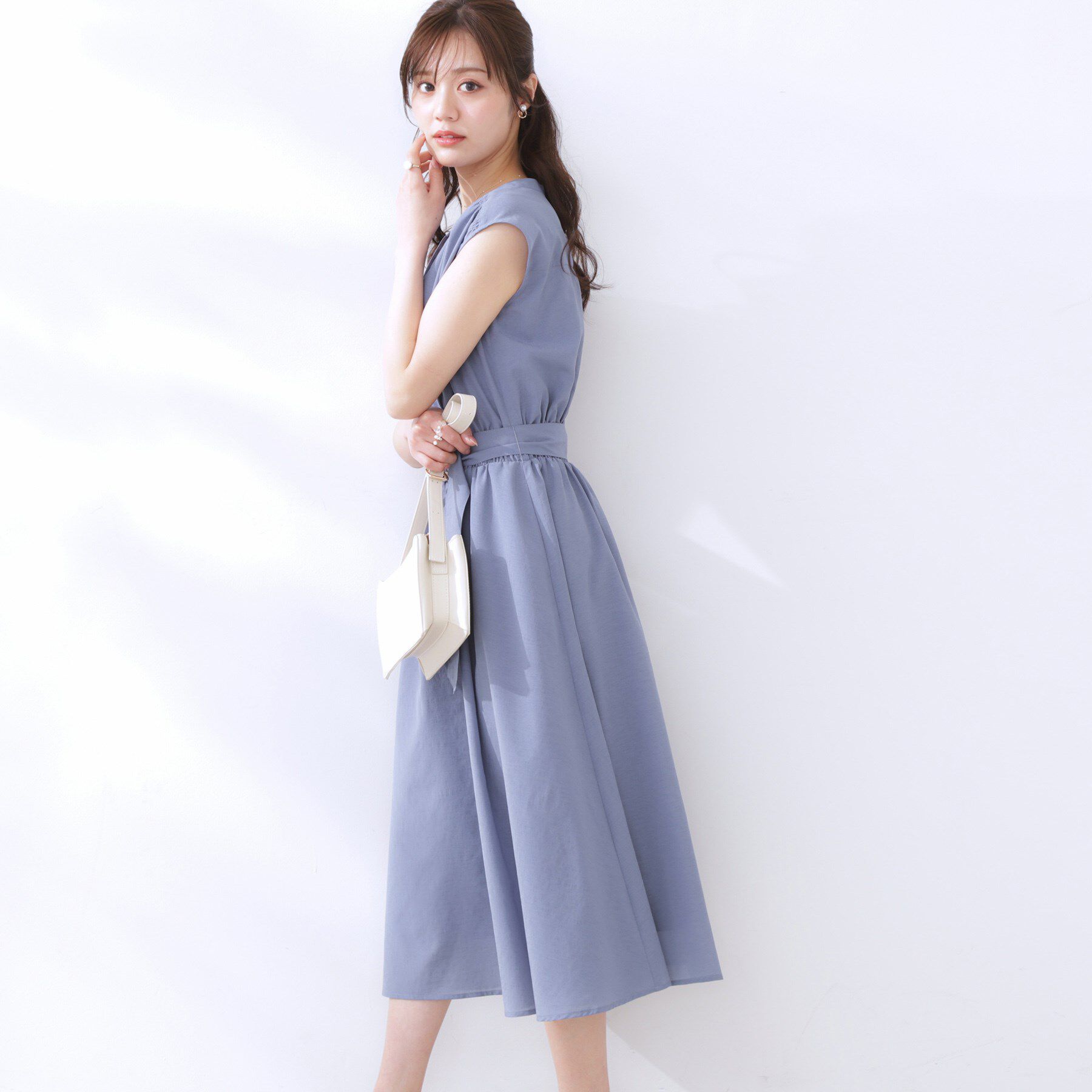 Couture broach「【ドライタッチ・しわになりにくい・通勤】麻調シャツワンピース」|ワンピース|