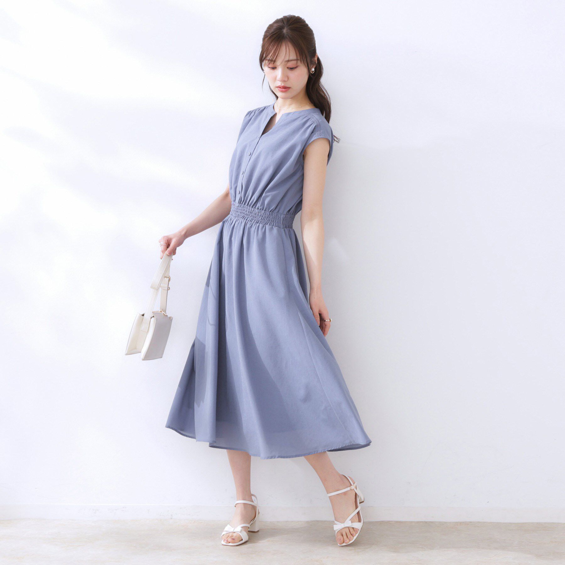 Couture broach「【ドライタッチ・しわになりにくい・通勤】麻調シャツワンピース」|ワンピース|