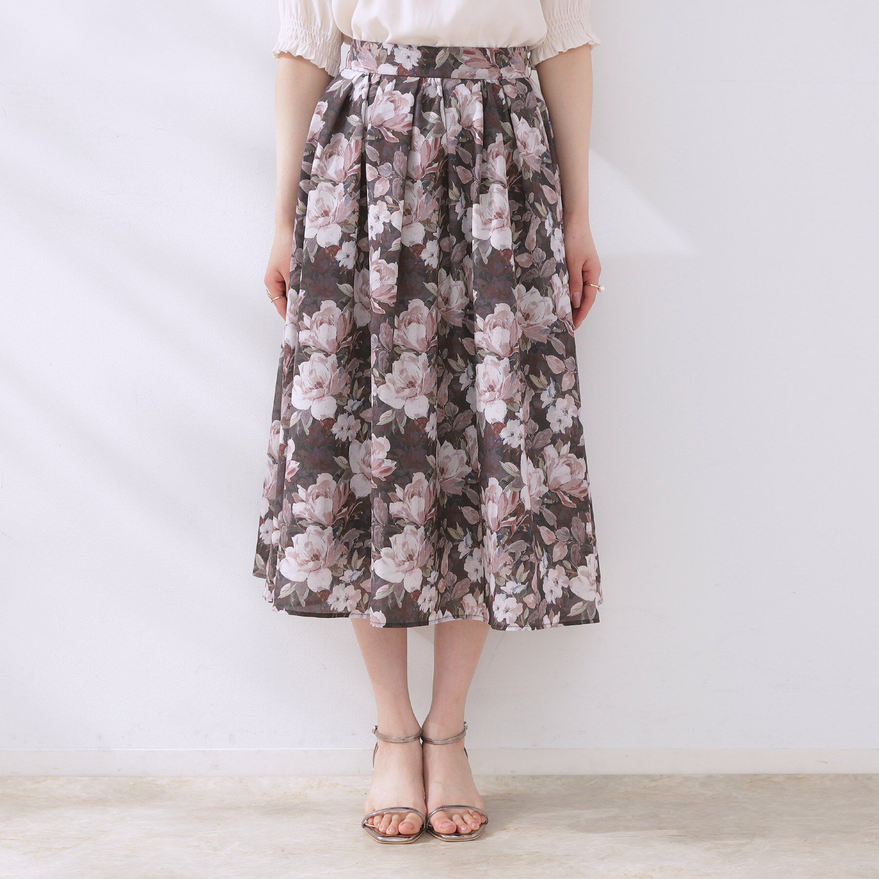 Couture broach「【きれいめ・通勤】細リボン付きパレットボイルスカート」|スカート|