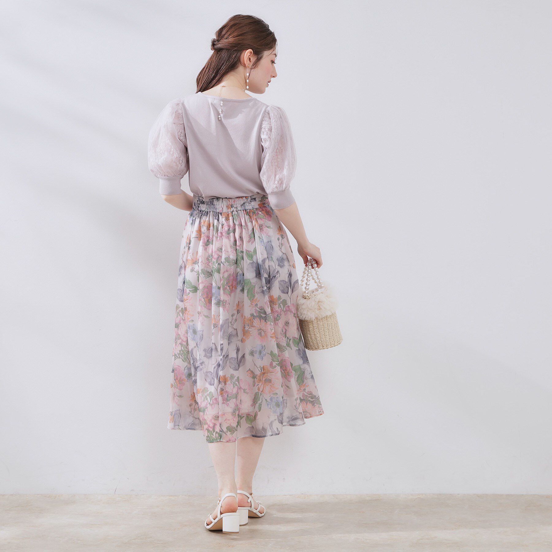 Couture broach「【洗える・UV機能・通勤】オーガンレース袖ニット」|ニット・セーター|