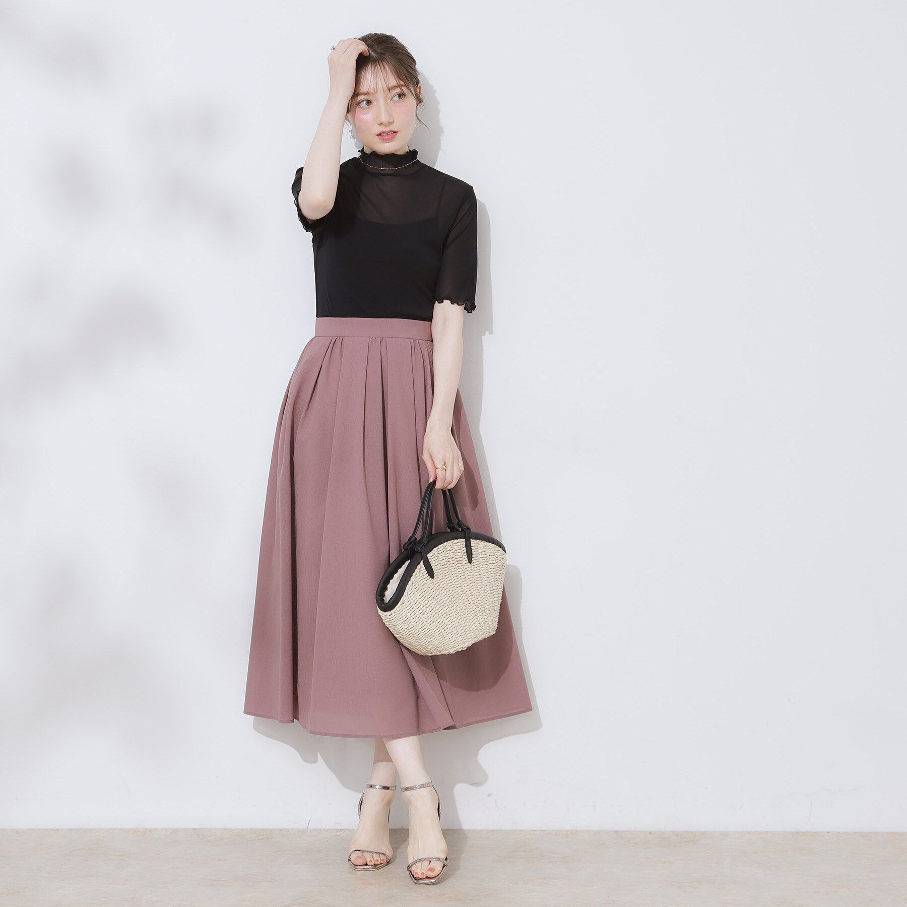 Couture broach「シアーチュール5分袖トップス」|Tシャツ・カットソー|