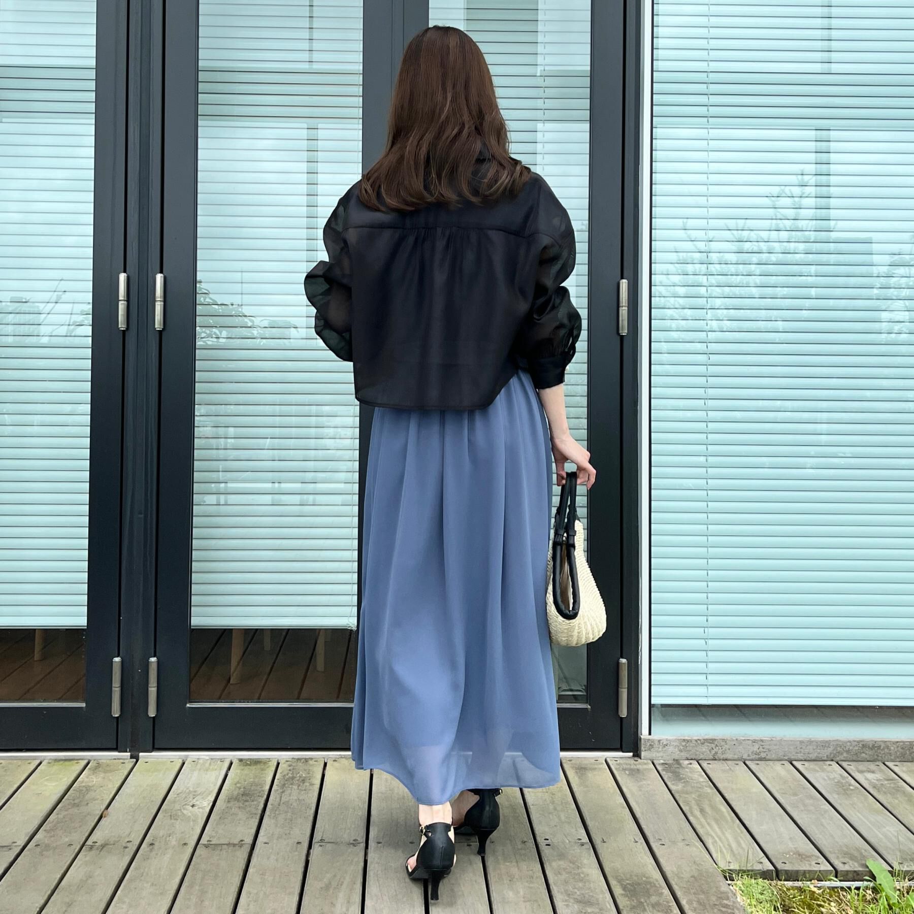 Couture broach「【洗える・秋まで使える】パール調ボタンシアーシャツ」|シャツ・ブラウス|