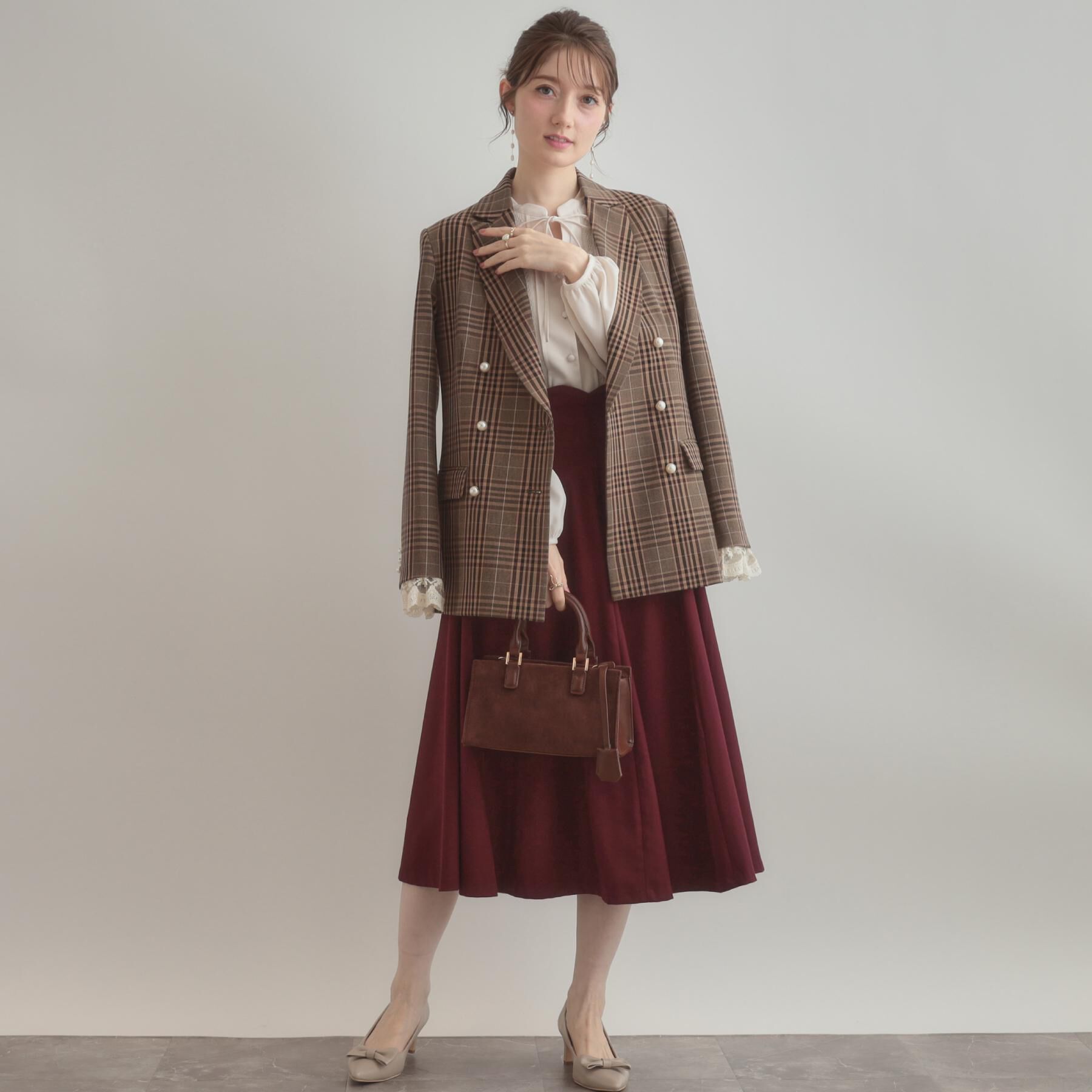 Couture broach「【大人可愛い・通勤】スカラウエスト サイドベルト パネルスカート」|スカート|