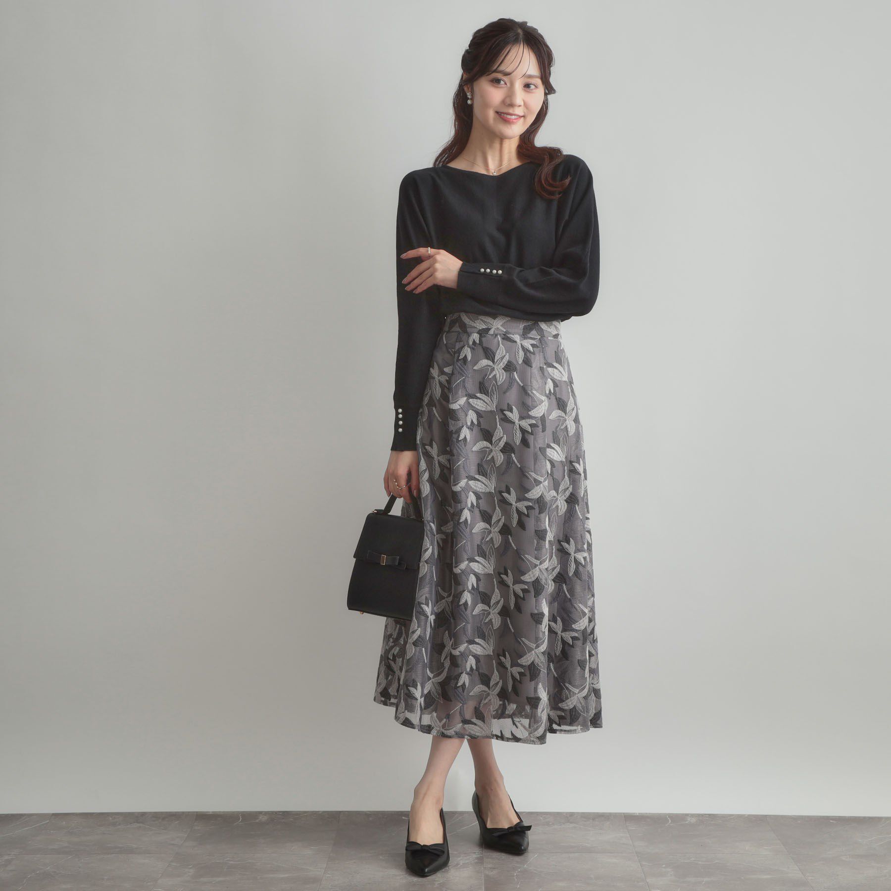 Couture broach「【大人上品・通勤・前後2WAY】バックパール調ドルマンニット」|ニット・セーター|