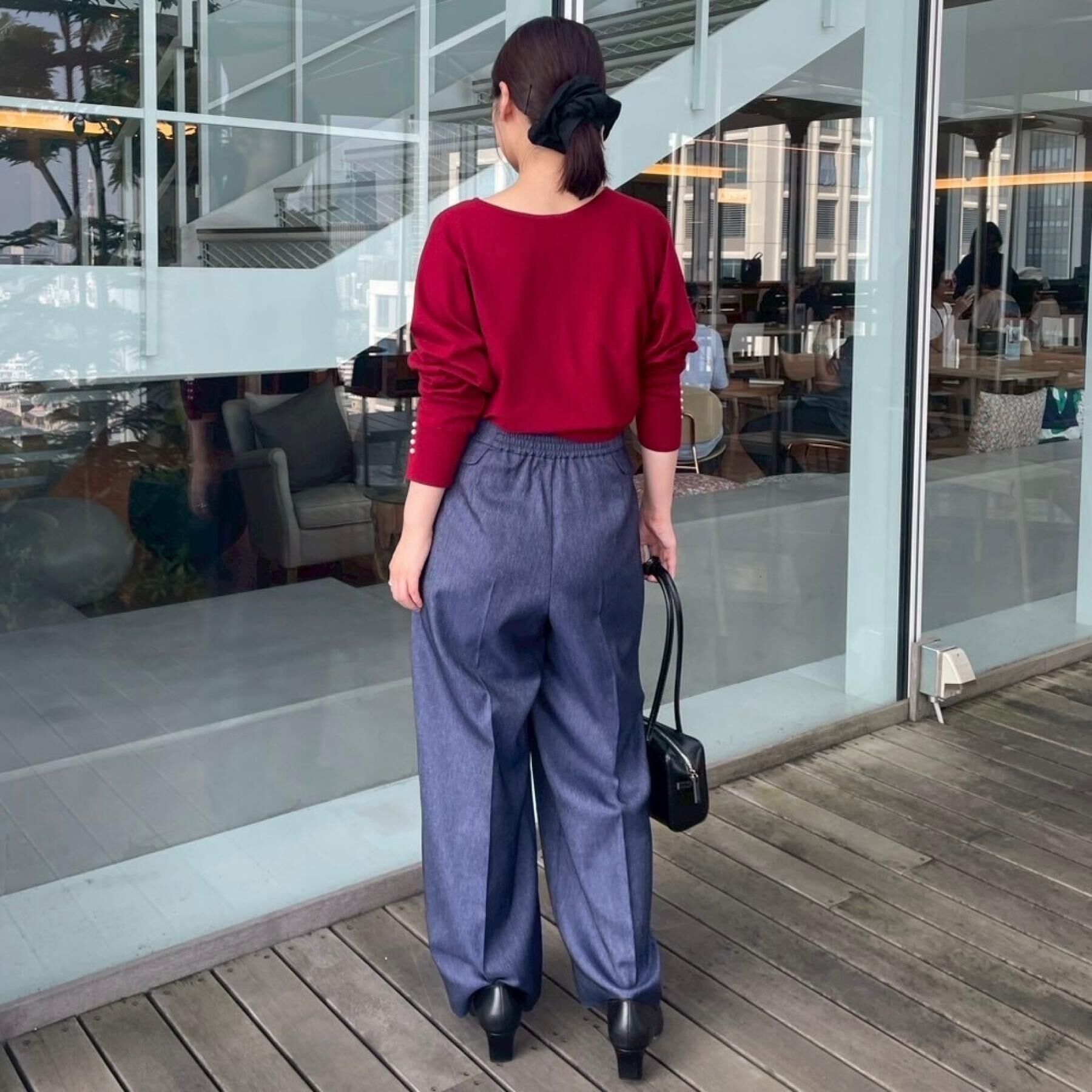 Couture broach「【大人上品・通勤・前後2WAY】バックパール調ドルマンニット」|ニット・セーター|