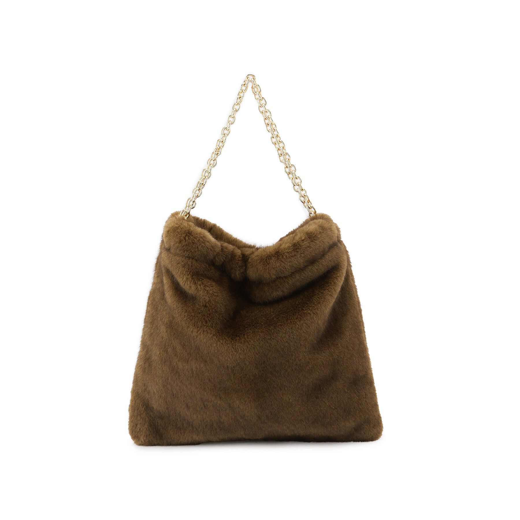 Couture broach「フェイクファーチェーンバッグ」|トートバッグ|ブラウン(043)