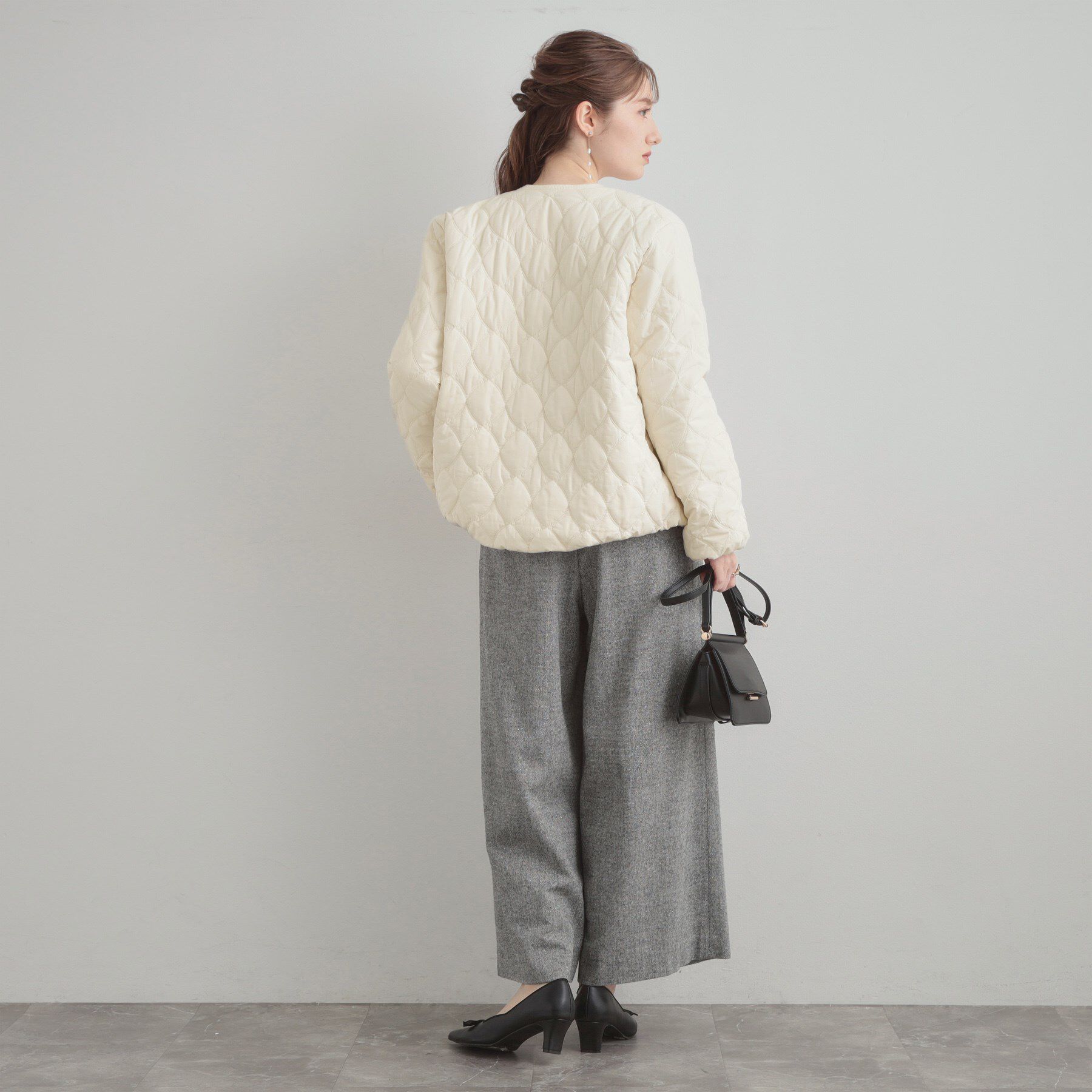 Couture broach「【撥水・大人可愛い】リボンキルティングジャケット」|ブルゾン・スタジャン|