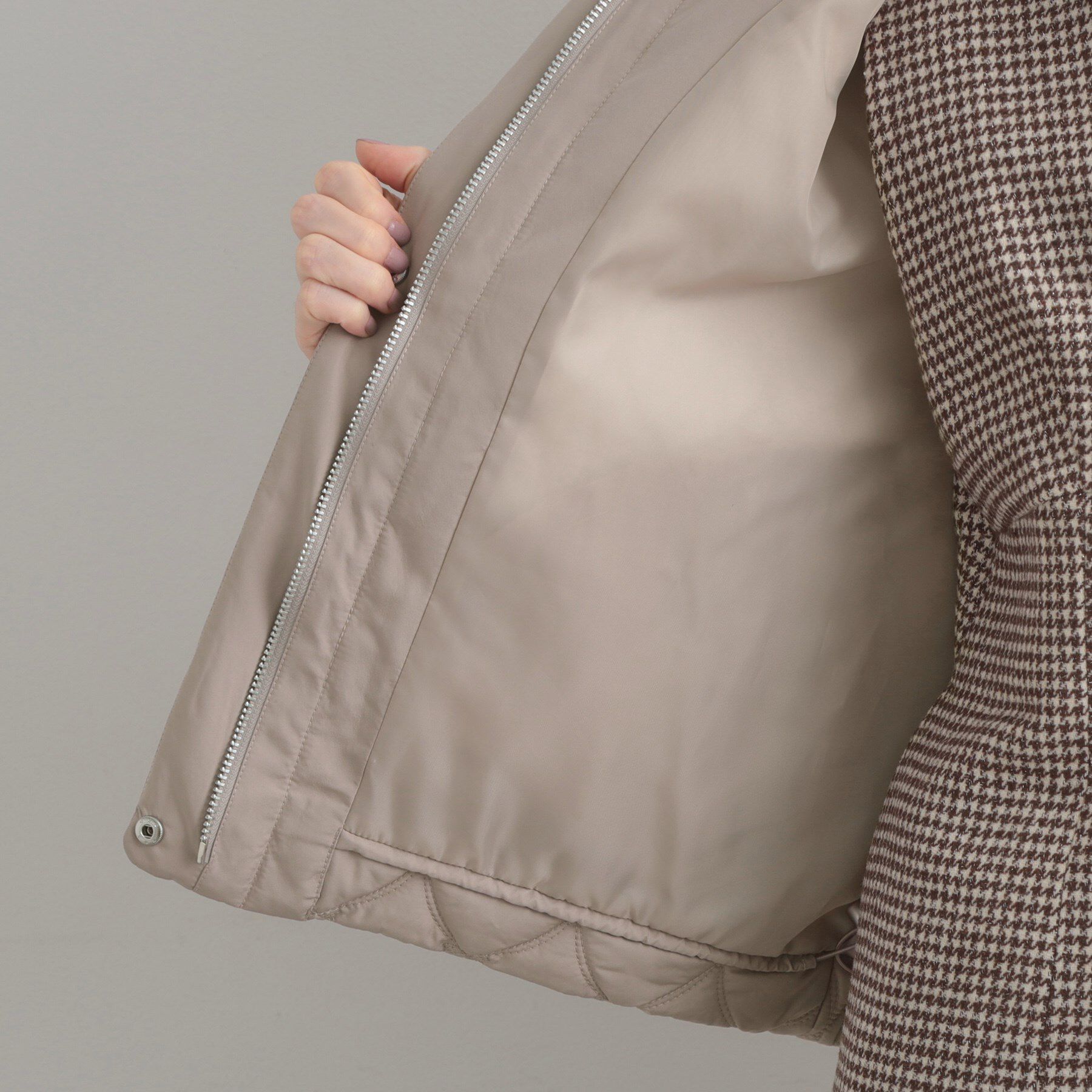 Couture broach「【撥水・大人可愛い】リボンキルティングジャケット」|ブルゾン・スタジャン|